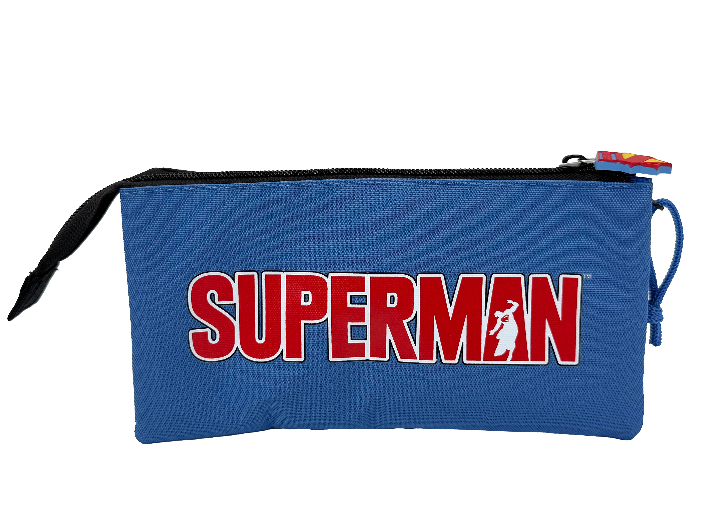 Portatodo triple con cinco compartimentos Superman Black Collection CyP Brands negro rojo azul Negro-2