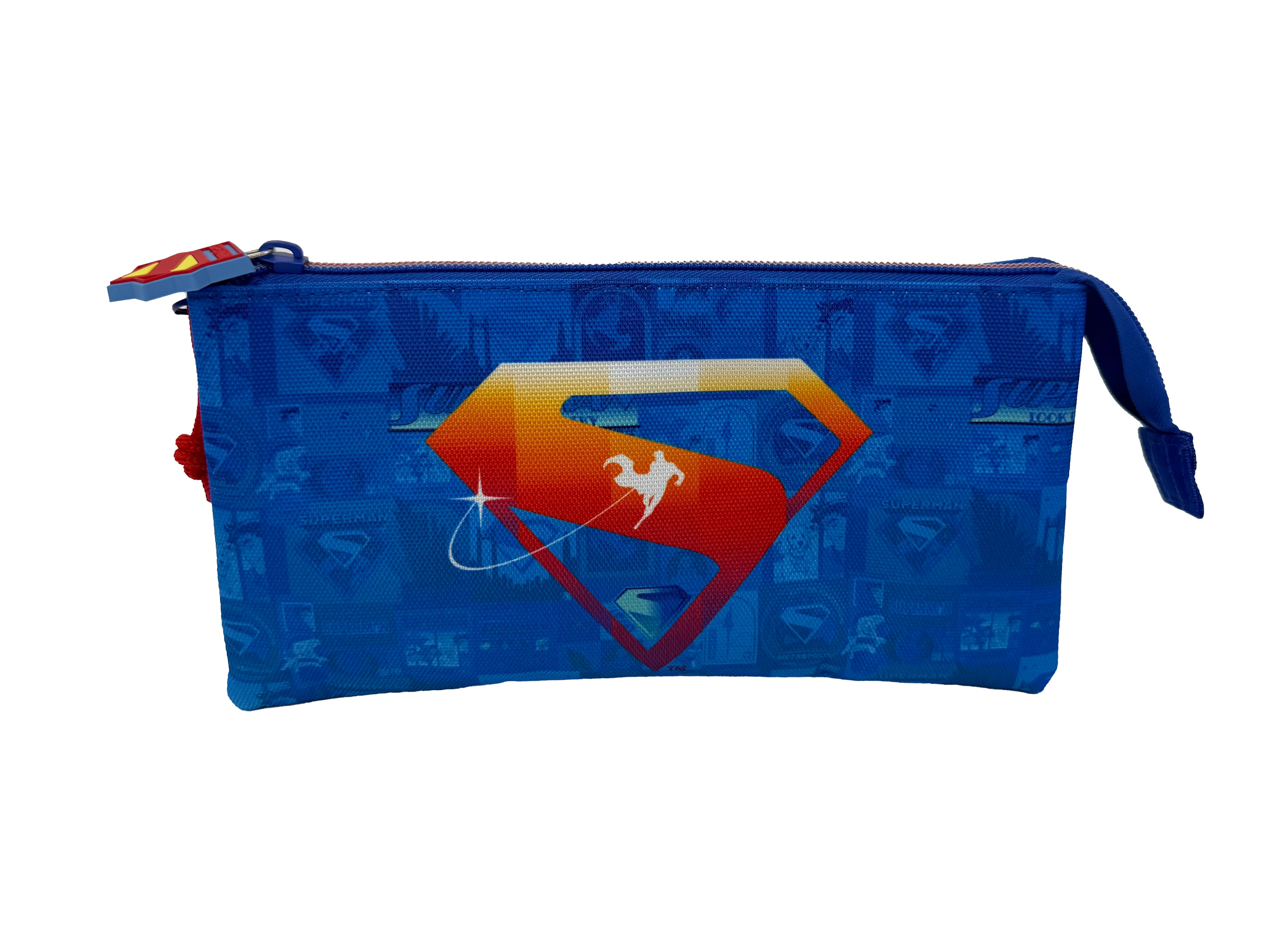Imagen 0 de Portatodo triple con cinco compartimentos Superman Comic Collection CyP Brands azul negro rojo