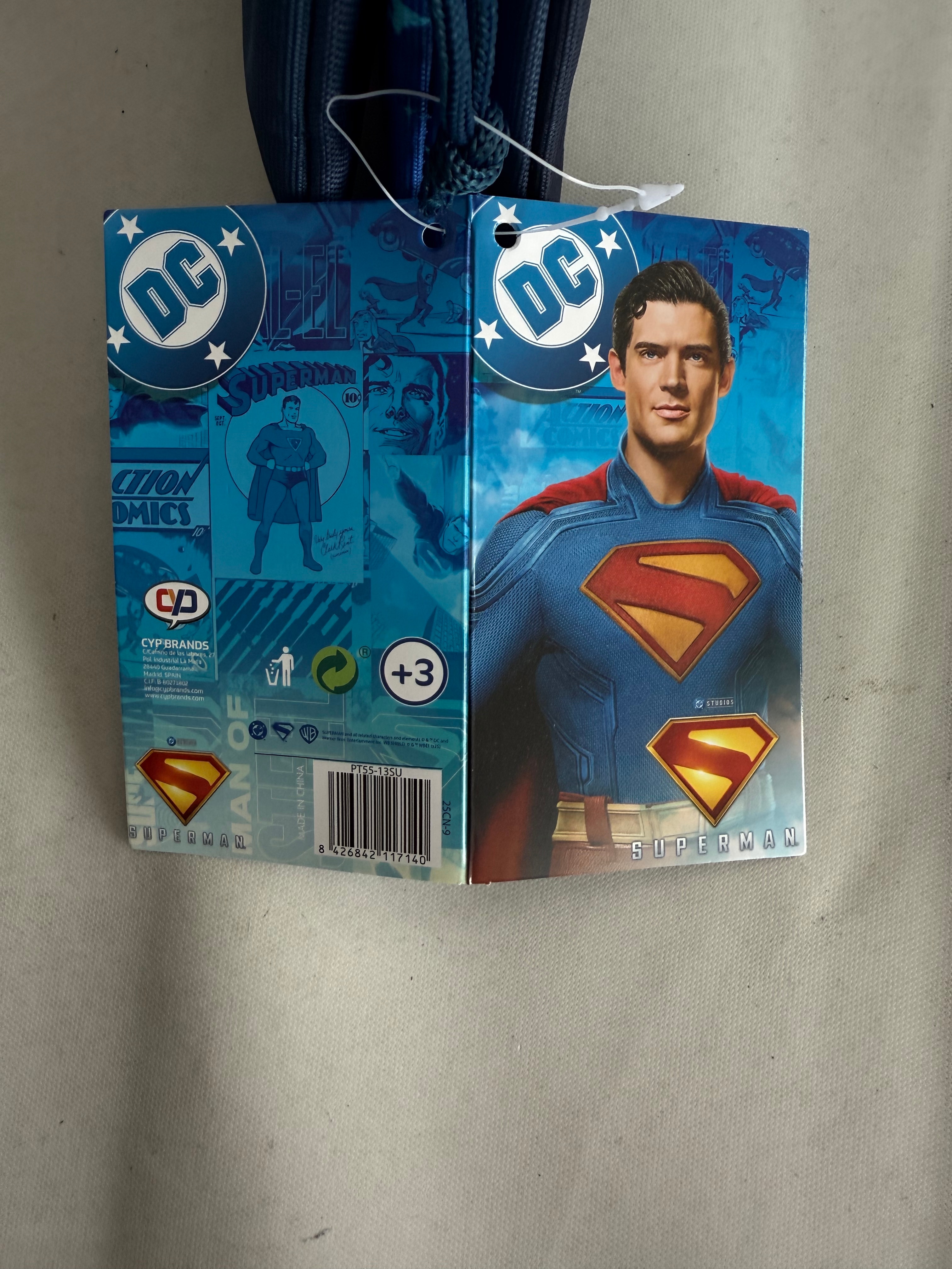 Portatodo triple con cinco compartimentos Superman Blue Collection CyP Brands negro azul Azul-5