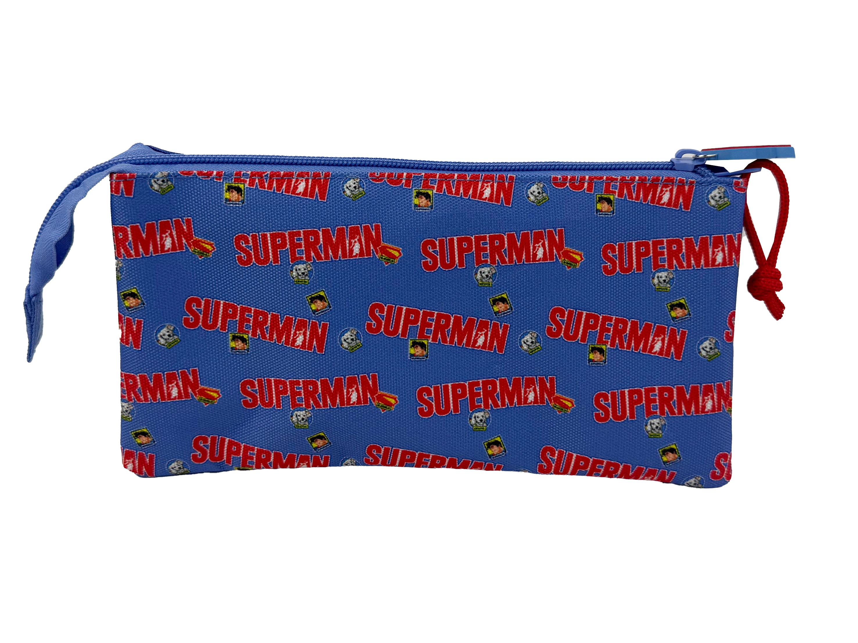 Estojo Triplo com Cinco Compartimentos Superman & Kripto CyP Brands Azul, Vermelho Azul / Vermelho-2
