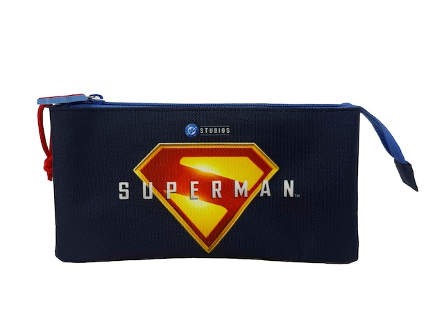 Imagem 0 de Estojo Triplo com Cinco Compartimentos Superman Shield CyP Brands Azul, Vermelho, Amarelo