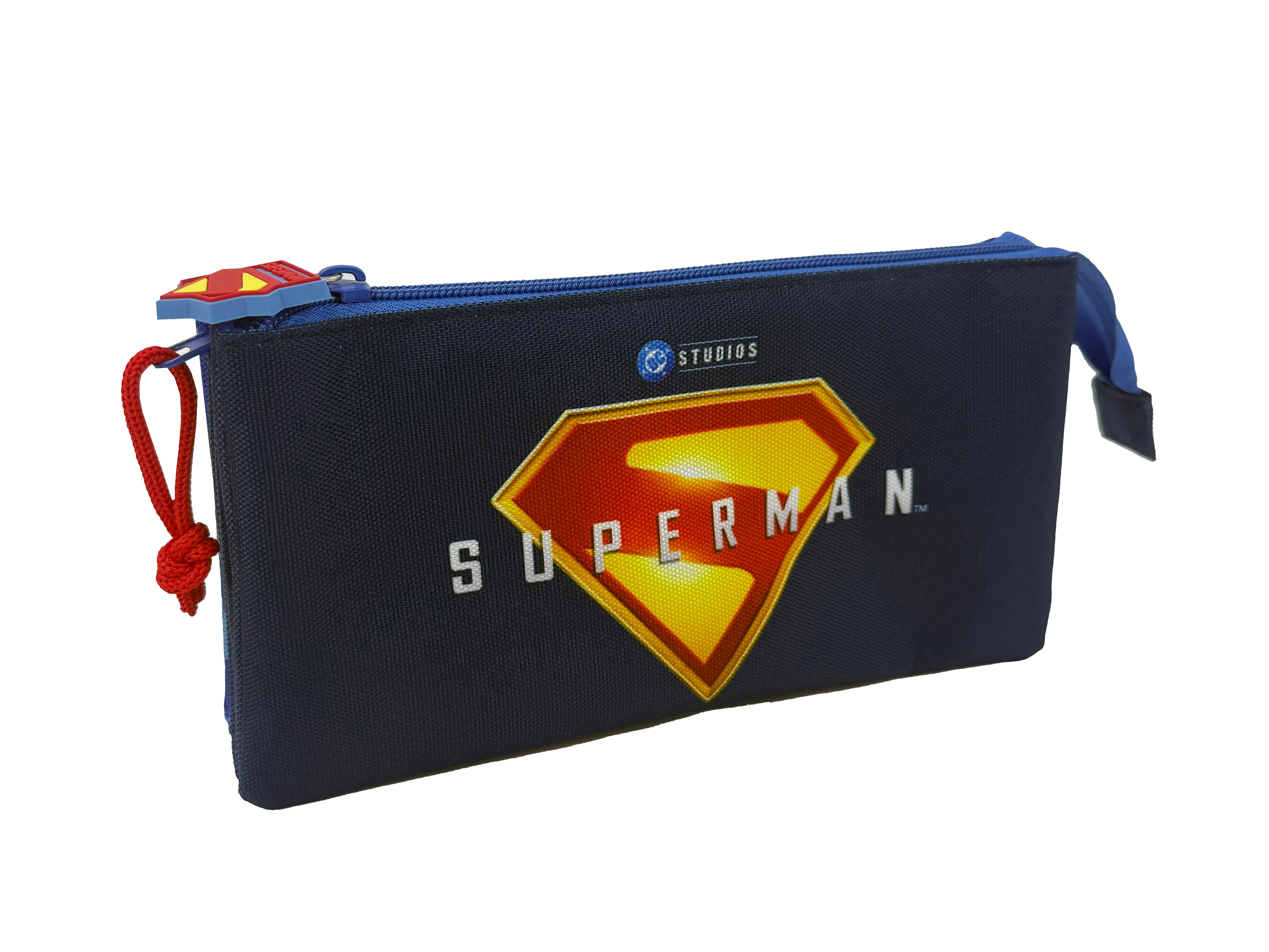 Portatodo triple con cinco compartimientos Superman Shield CyP Brands azul rojo amarillo Azul-3