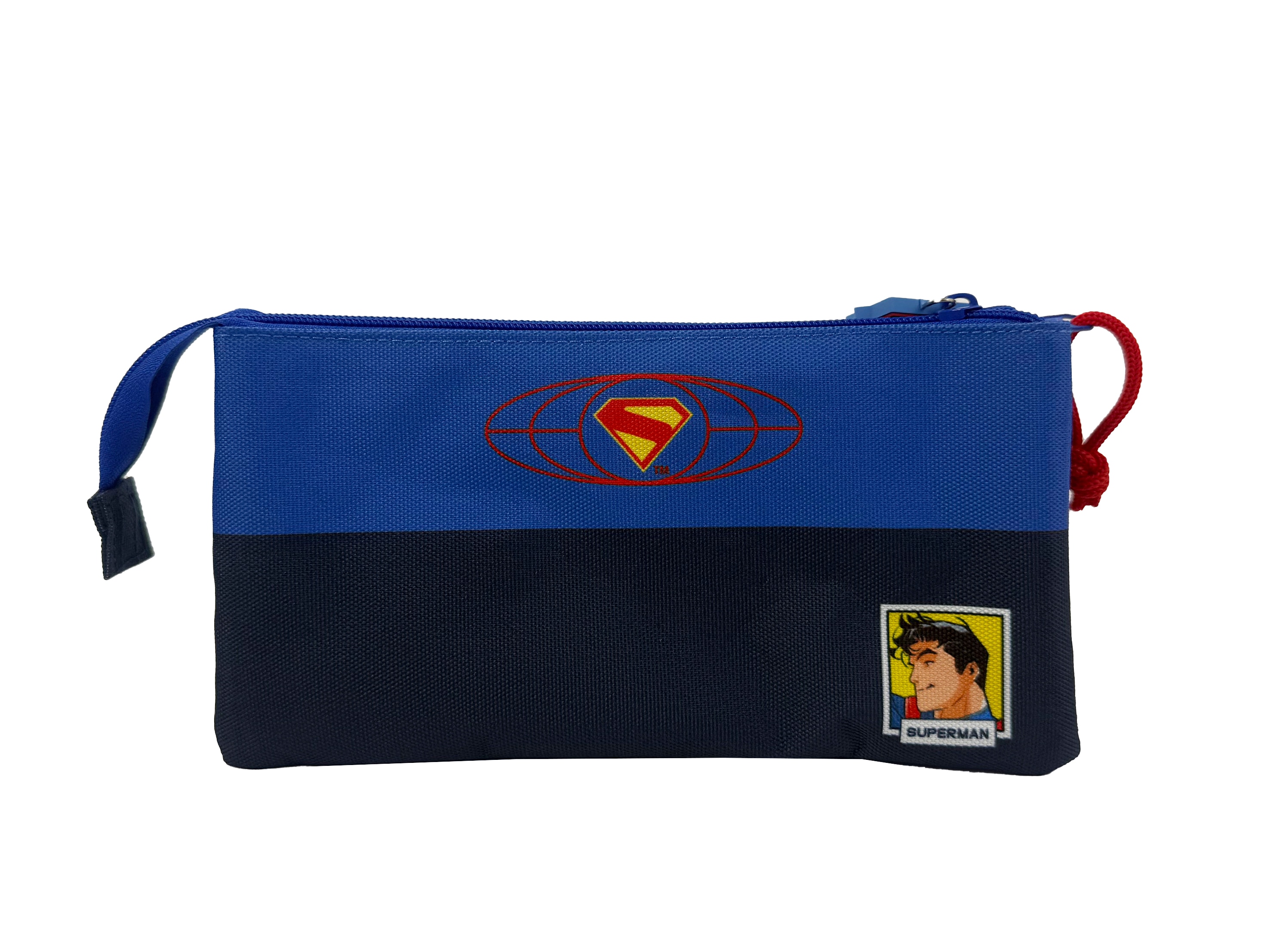 Estojo Triplo com Cinco Compartimientos Superman Personagem CyP Brands Azul, Vermelho, Amarelo Azul-2