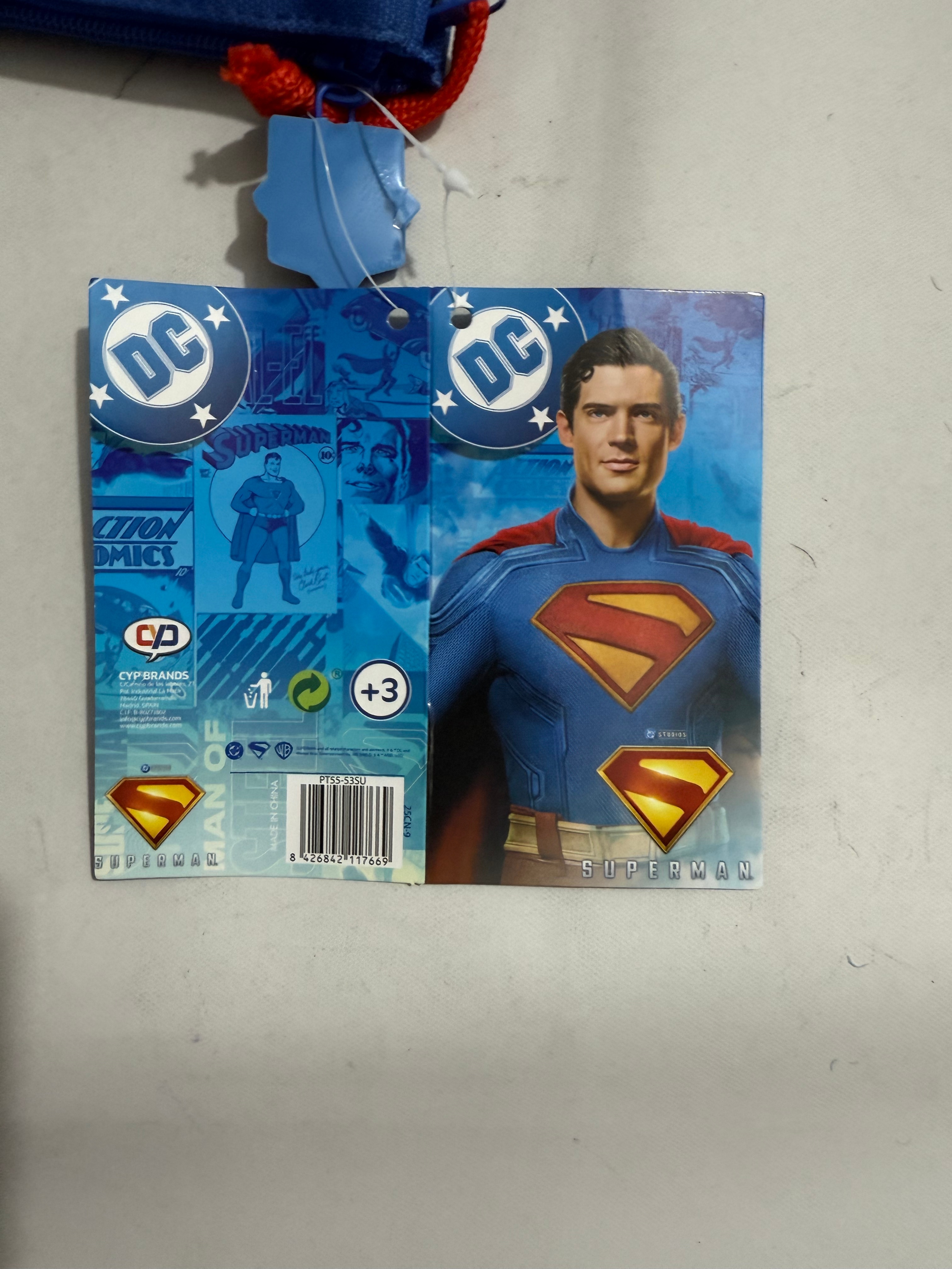 Estojo Triplo com Cinco Compartimientos Superman Personagem CyP Brands Azul, Vermelho, Amarelo Azul-4
