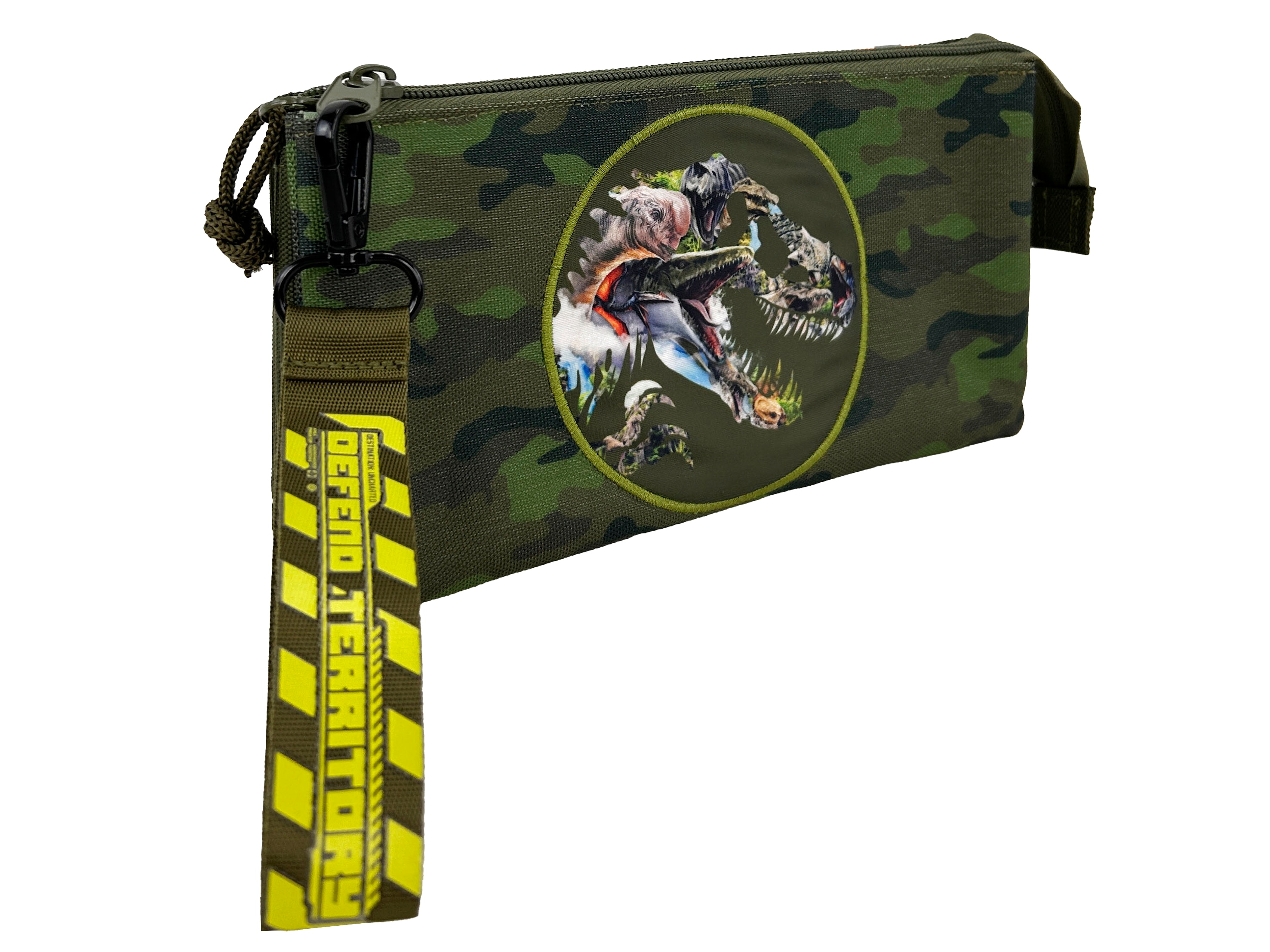 Portatodo triple con cinco compartimentos Jurassic CyP Brands verde Verde-3