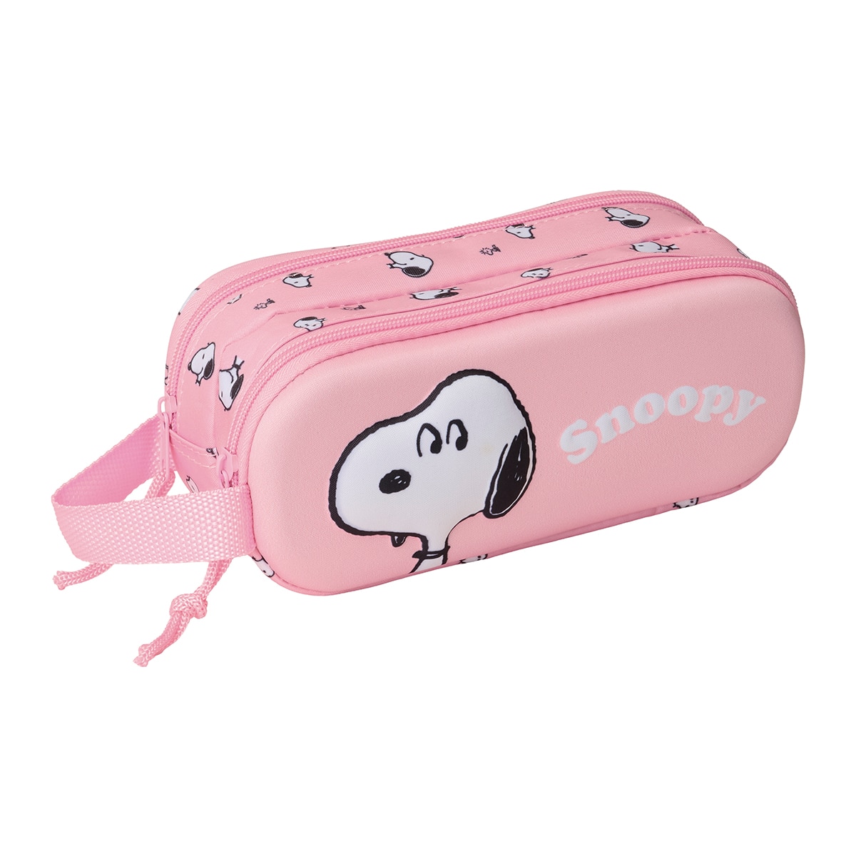 Estojo duplo 3D Snoopy Safta rosa claro 1
