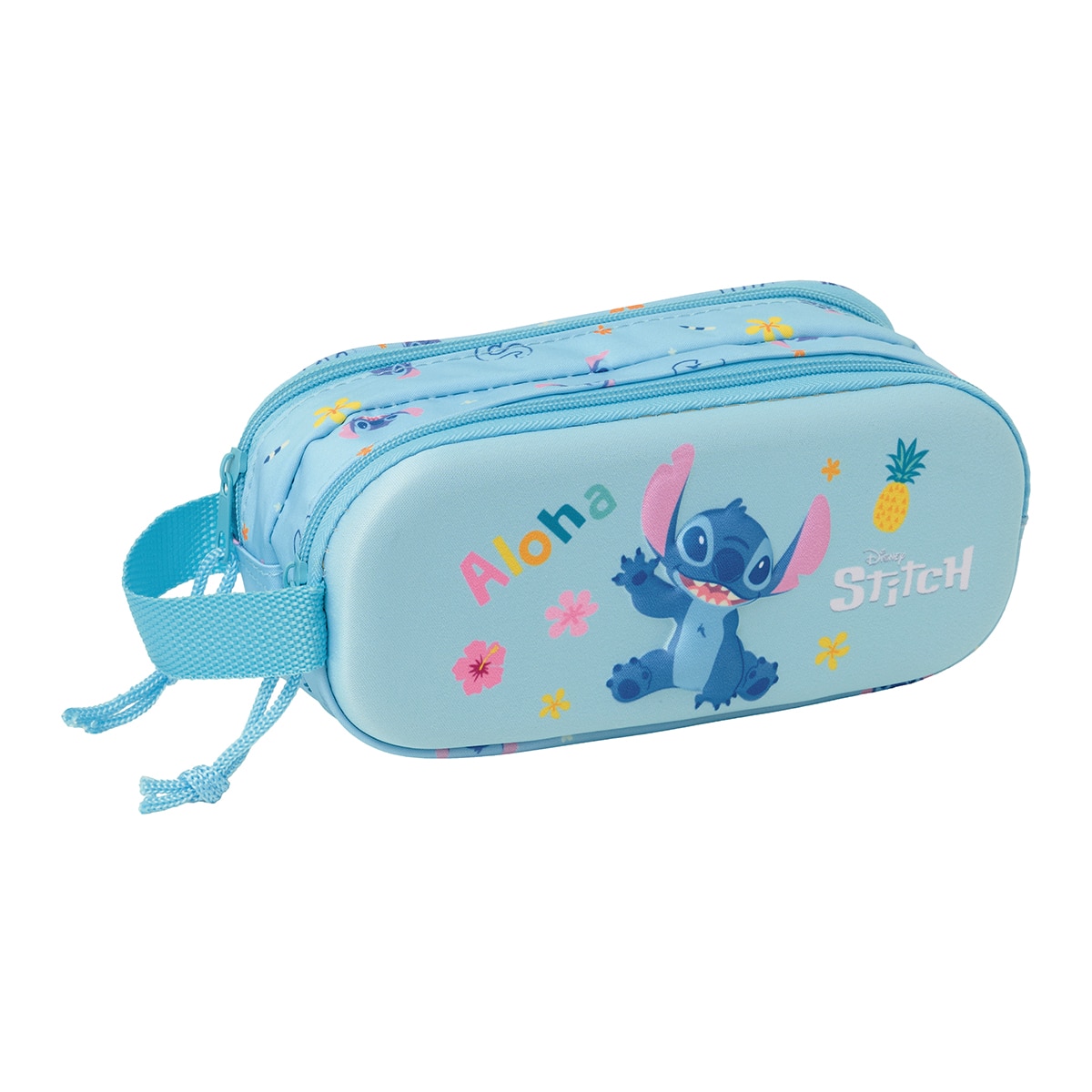 Estojo duplo 3D Stitch Safta azul claro 1