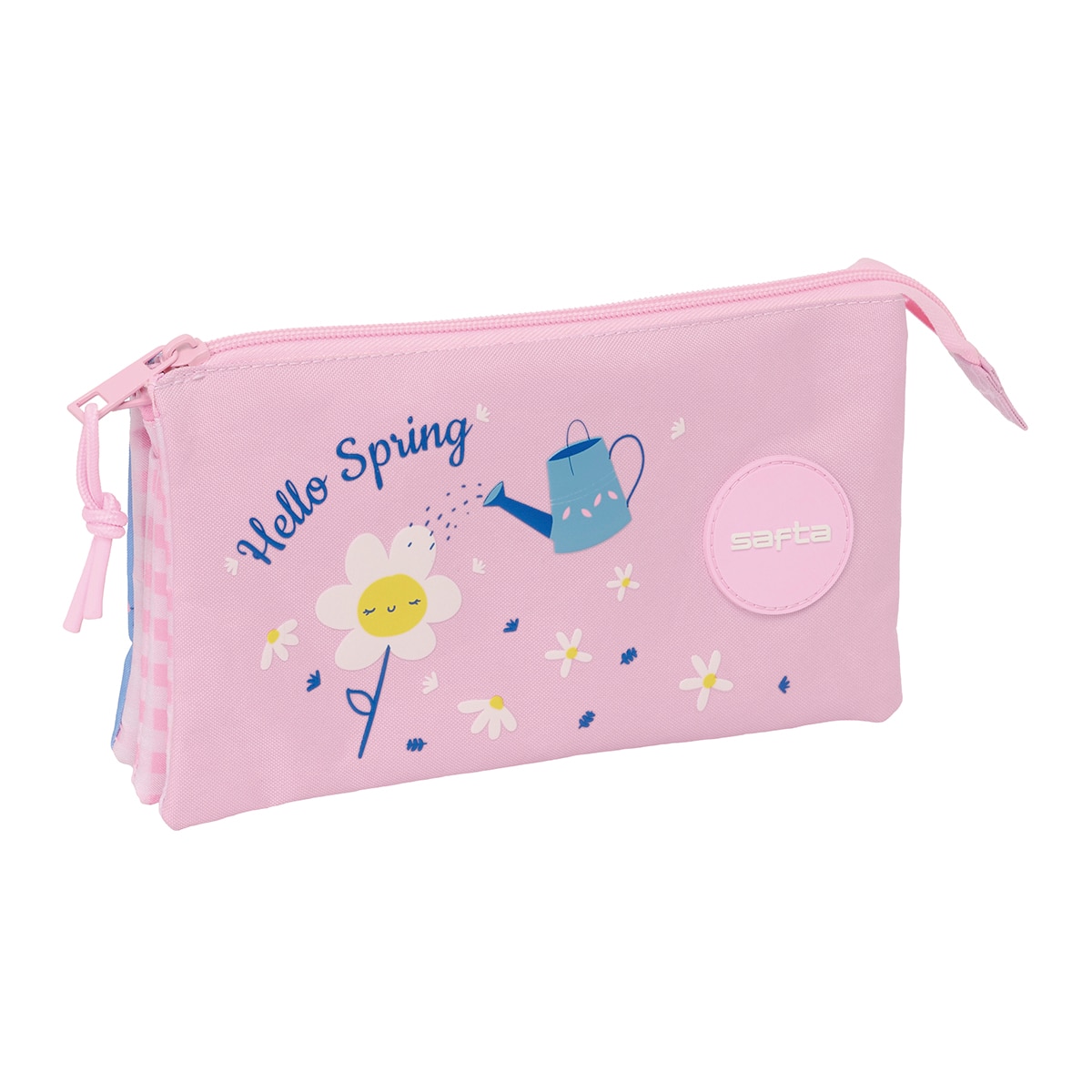 Imagen 0 de Portatodo triple Safta Hello spring rosa claro y azul claro