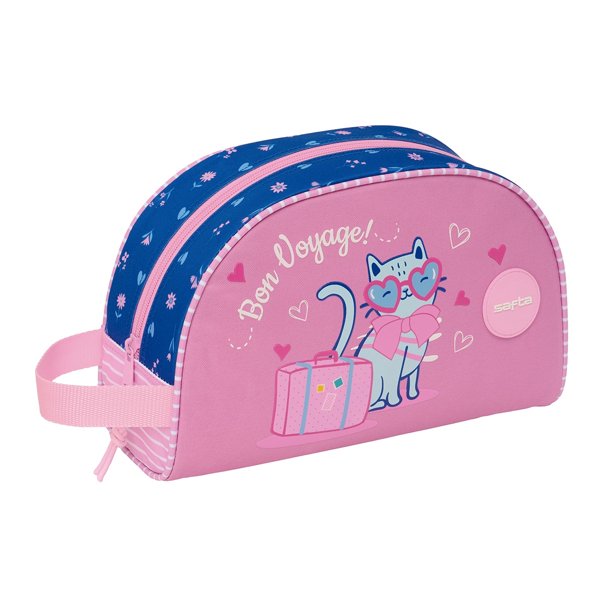 Imagen 0 de Neceser adaptable a carro Safta Kitty azul oscuro y rosa claro
