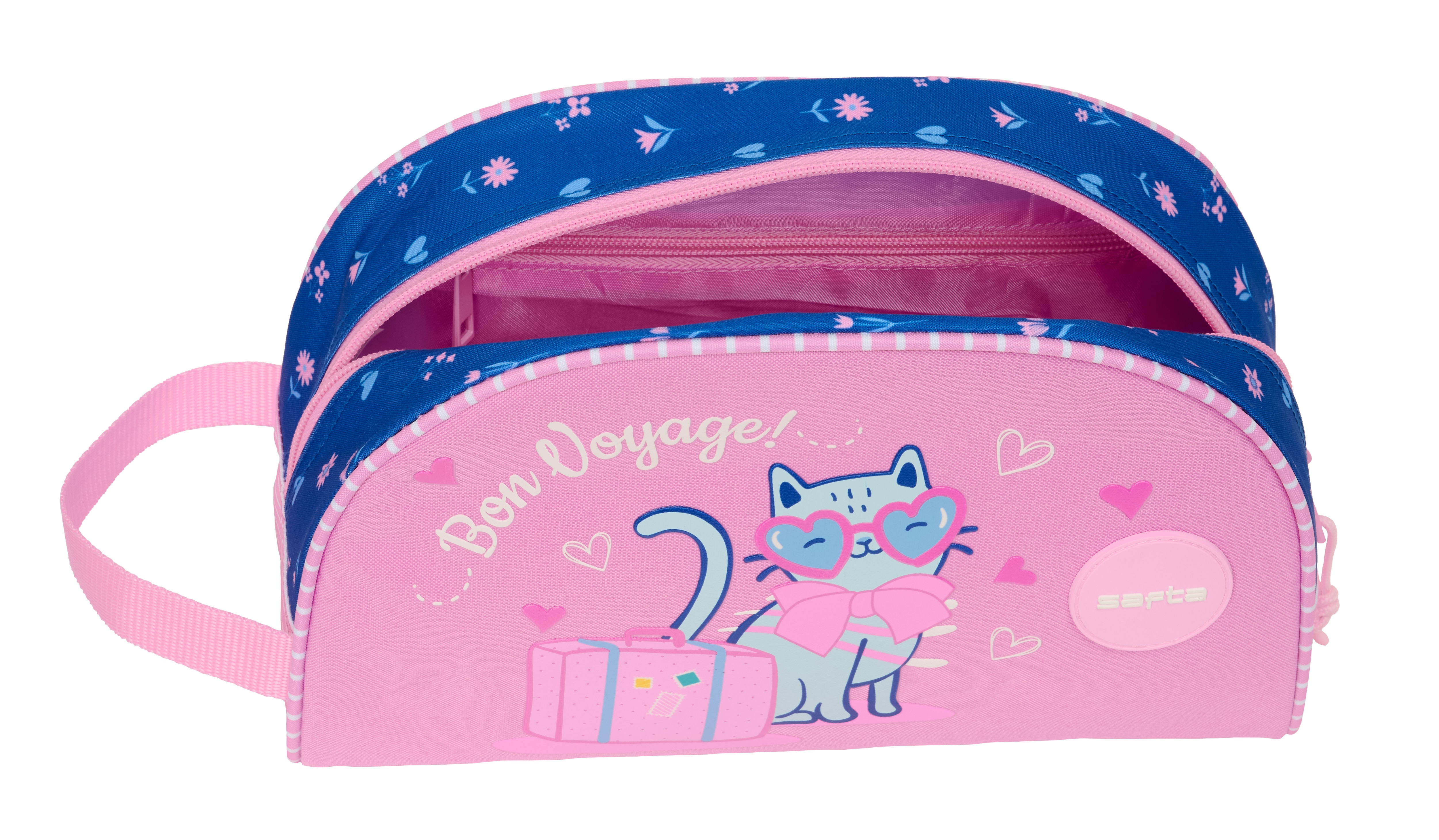 Neceser adaptable a carro Safta Kitty azul oscuro y rosa claro 3