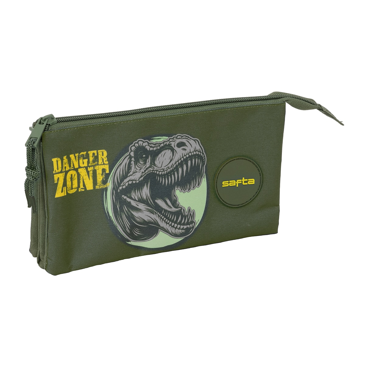 Portatodo triple Safta T-rex verde militar 1
