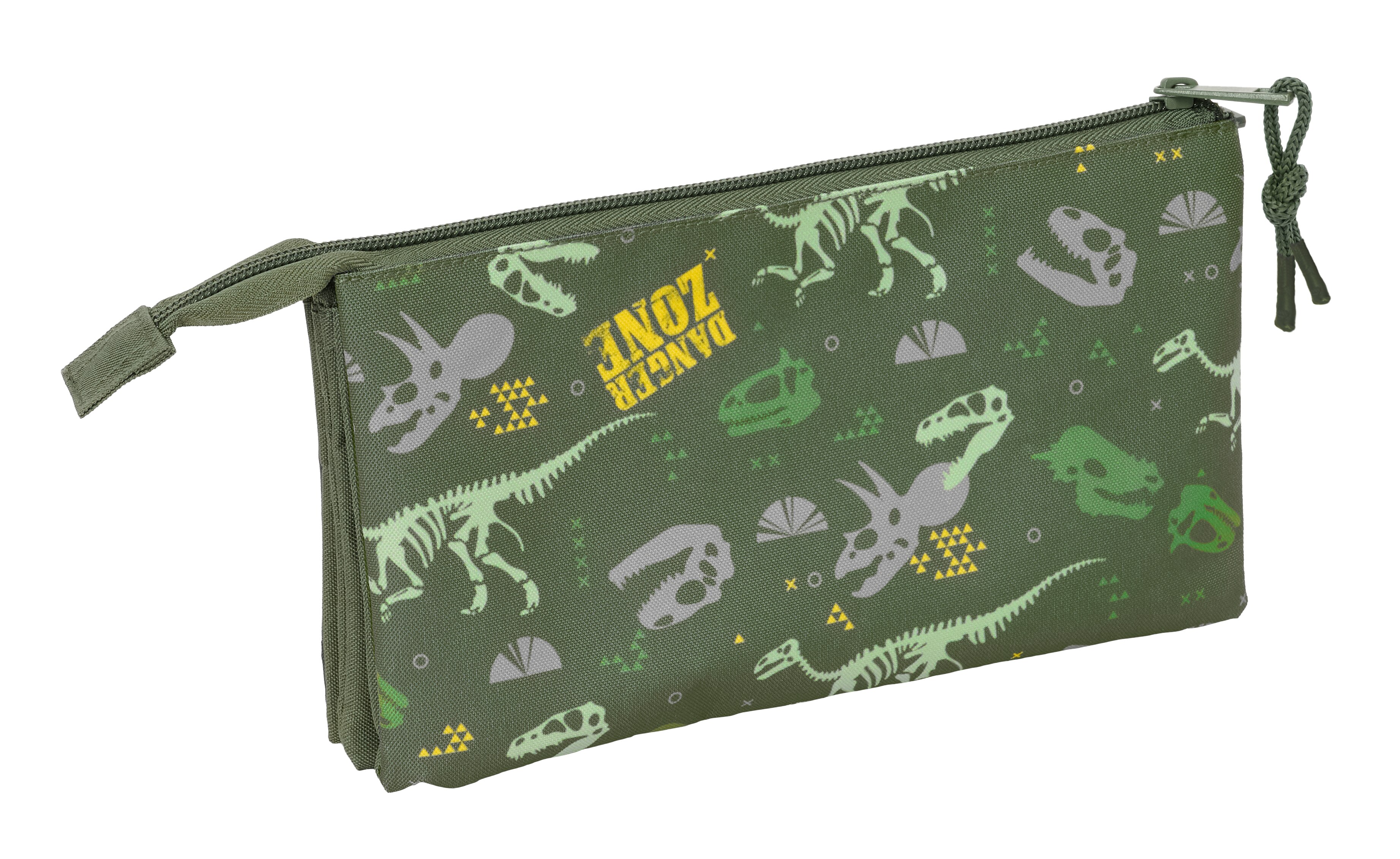 Portatodo triple Safta T-rex verde militar 2