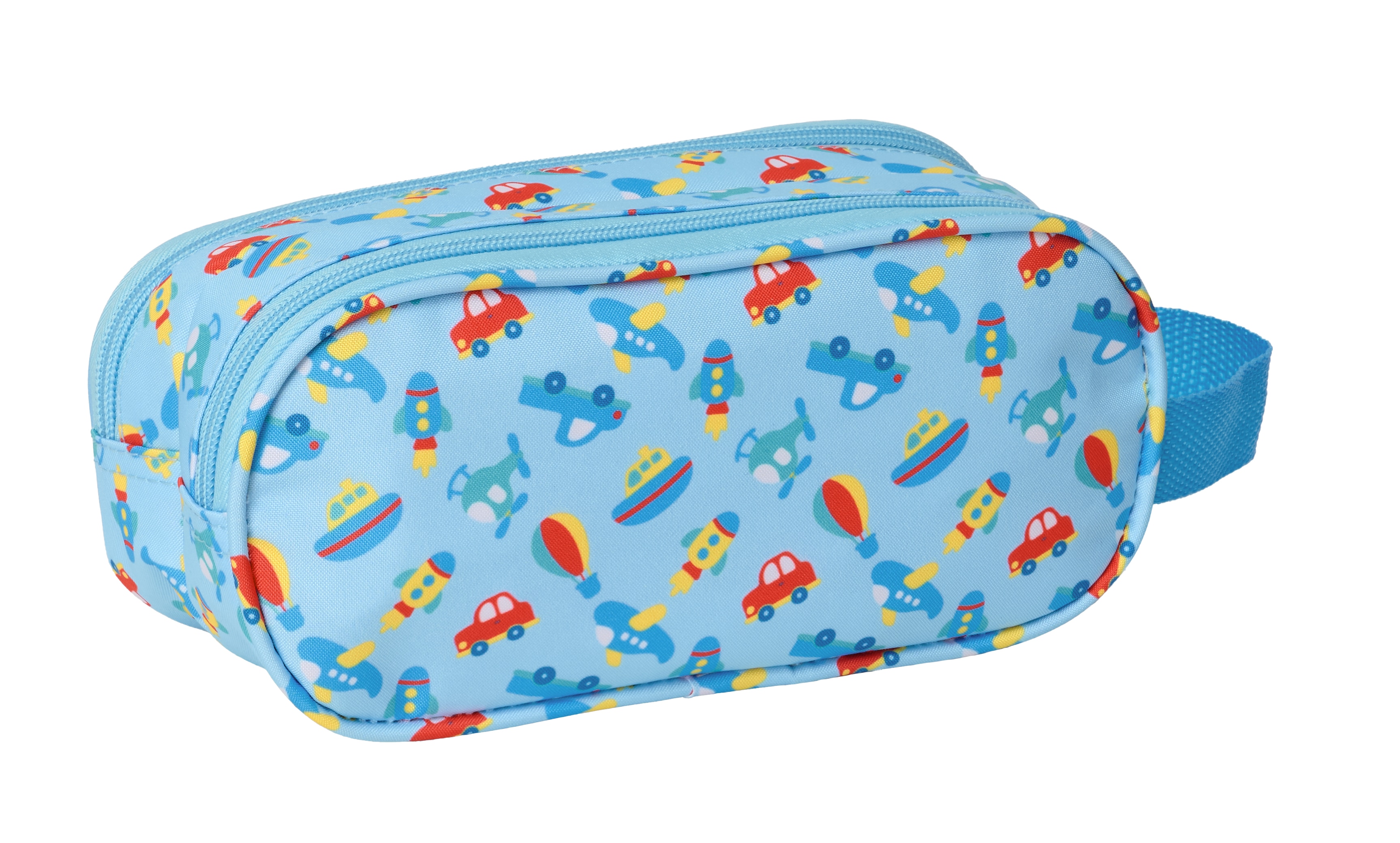 Estojo Duplo 3D Frost Avião Azul Claro 2