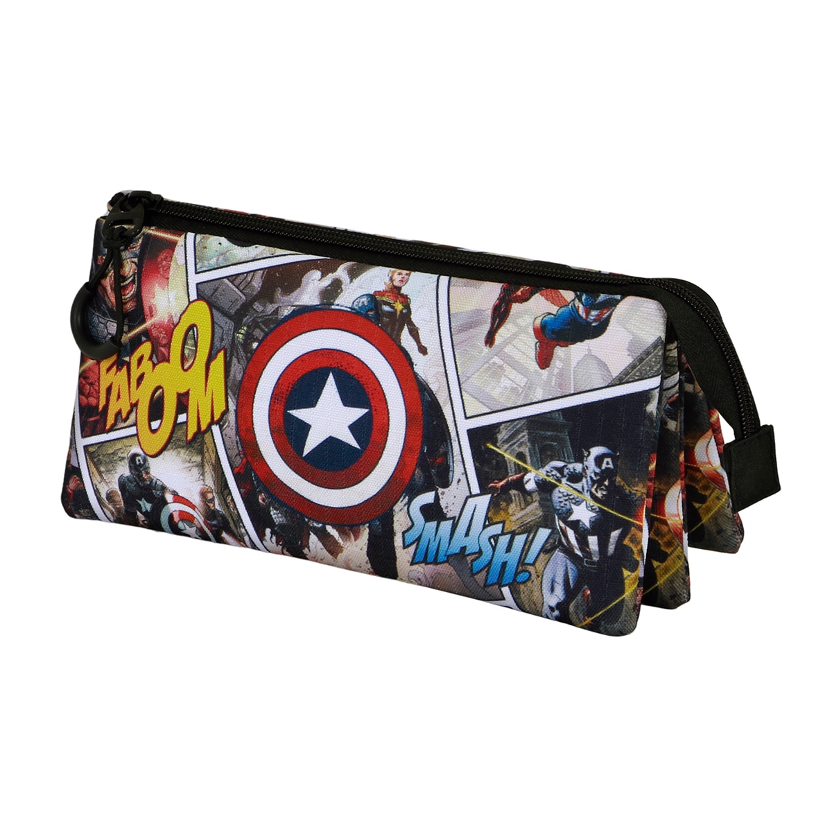 Estuche portatodo triple Capitán América Cómic Marvel Karactermania multicolor Multicolor-1