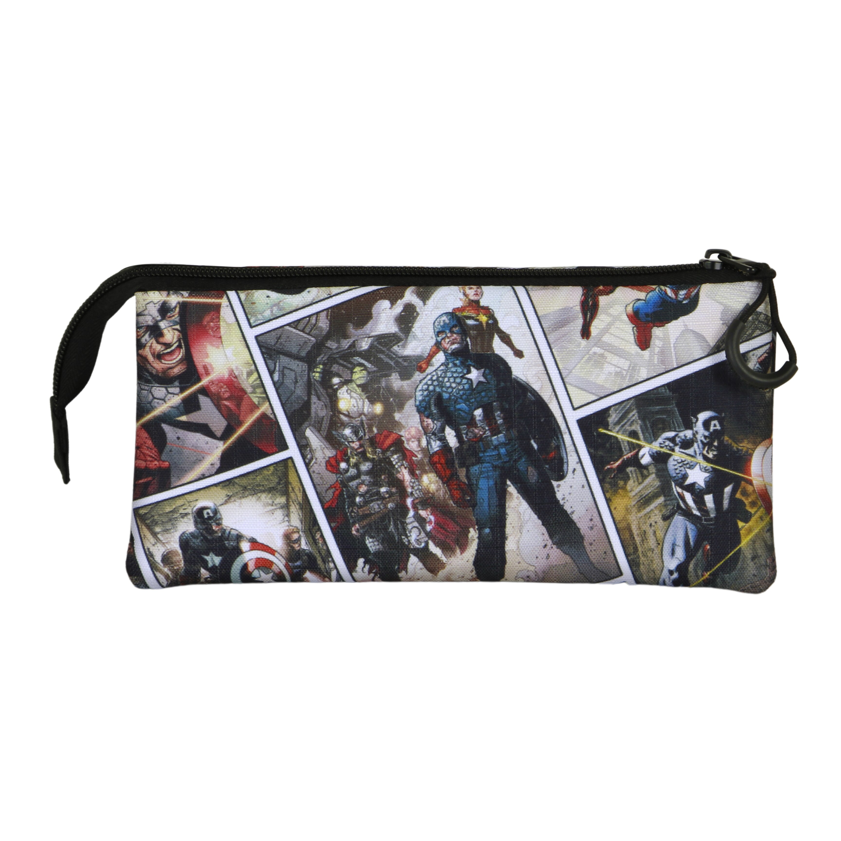 Estuche portatodo triple Capitán América Cómic Marvel Karactermania multicolor Multicolor-3