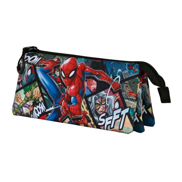 Imagen 0 de Estuche portatodo triple Spiderman Panels Marvel Karactermania multicolor