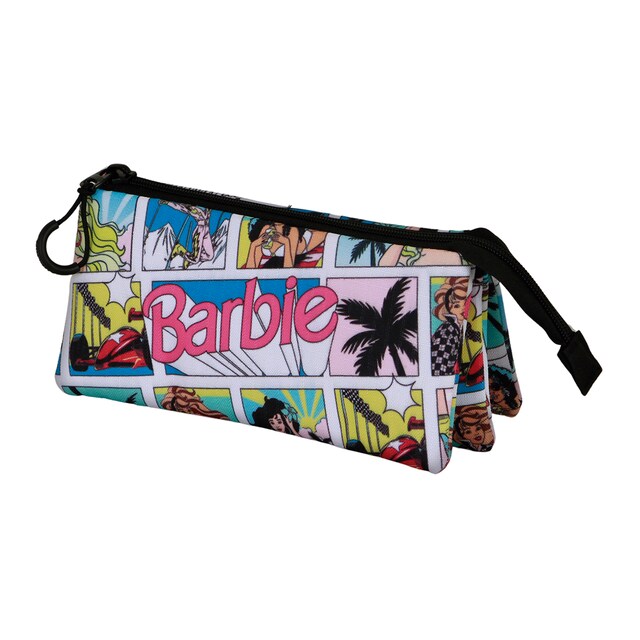 Imagen 0 de Estuche portatodo triple Barbie Cómic Mattel Karactermania multicolor