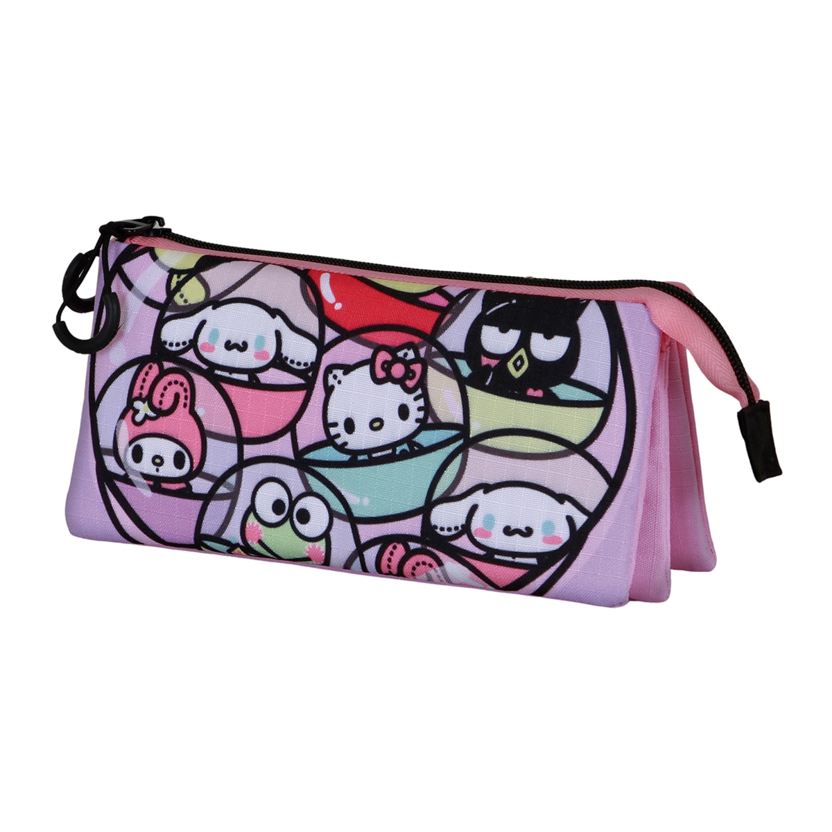 Estuche portatodo triple Hello Kitty Gashapon Sanrio Karactermania rosa Rosa-1