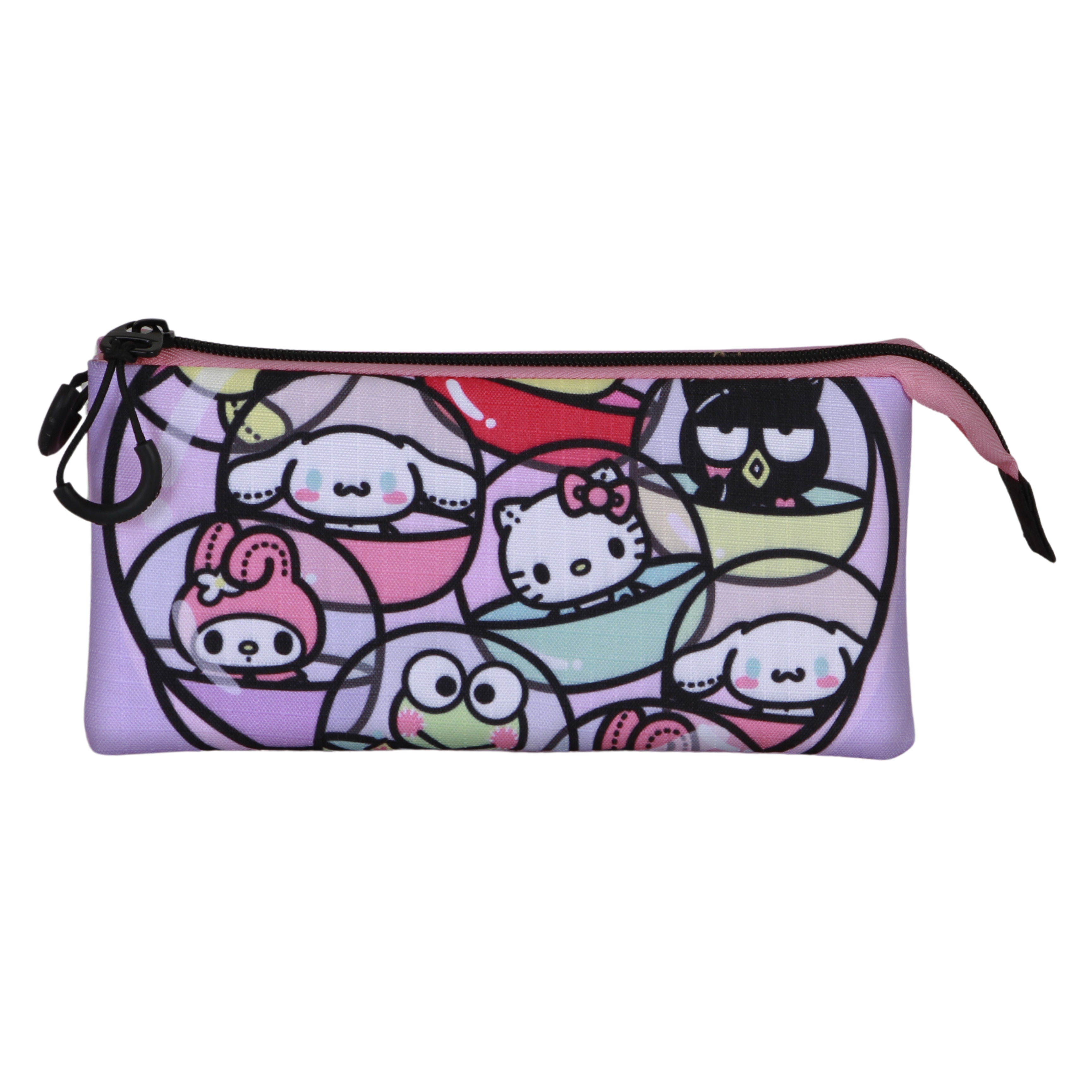 Estuche portatodo triple Hello Kitty Gashapon Sanrio Karactermania rosa Rosa-2