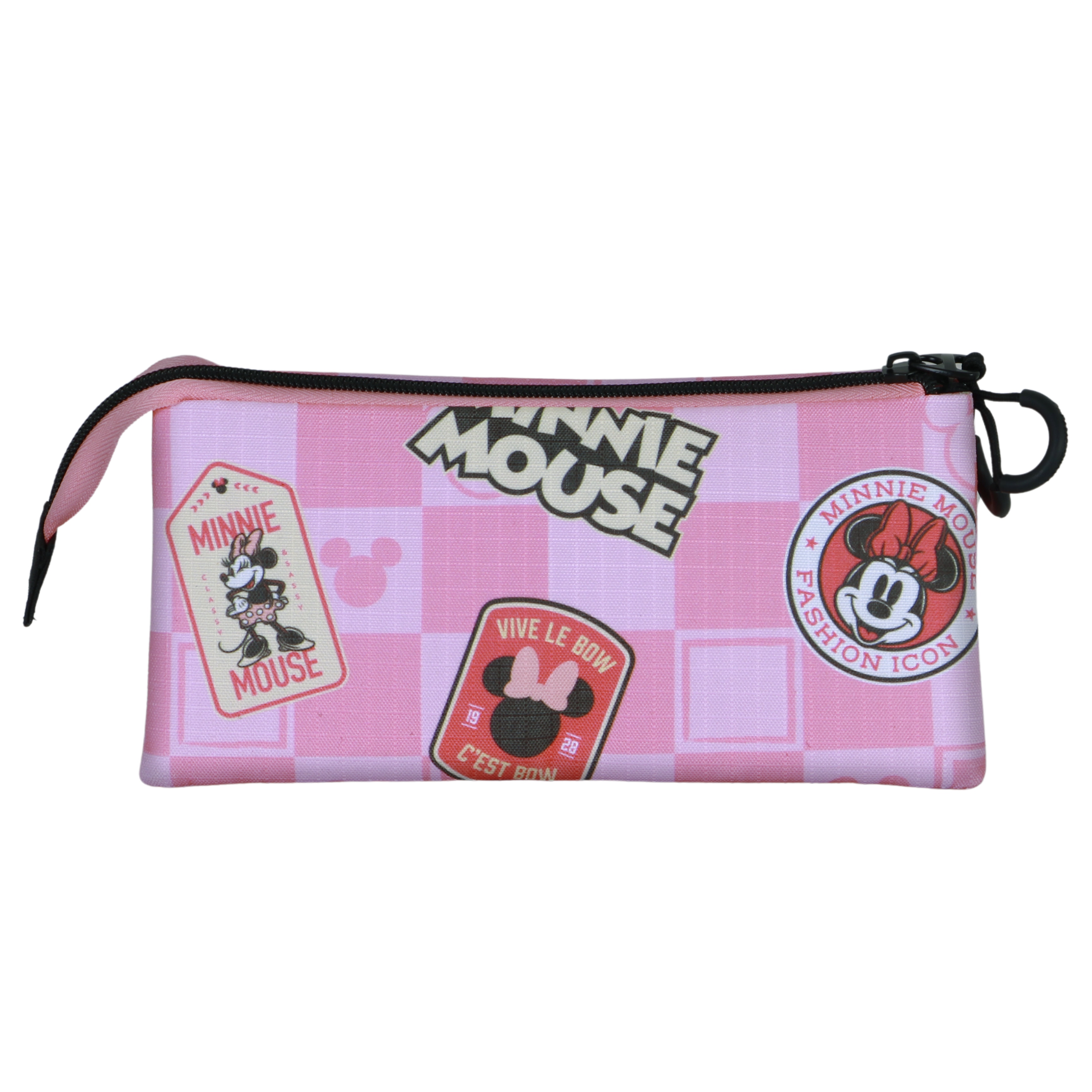 Estuche portatodo triple Minnie Mouse Journey Disney Karactermania rosa Rosa-3