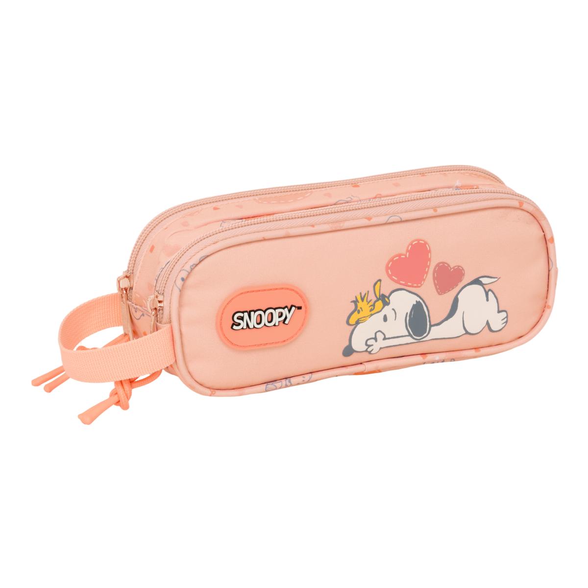 Imagem 0 de Estojo duplo Snoopy Safta salmão