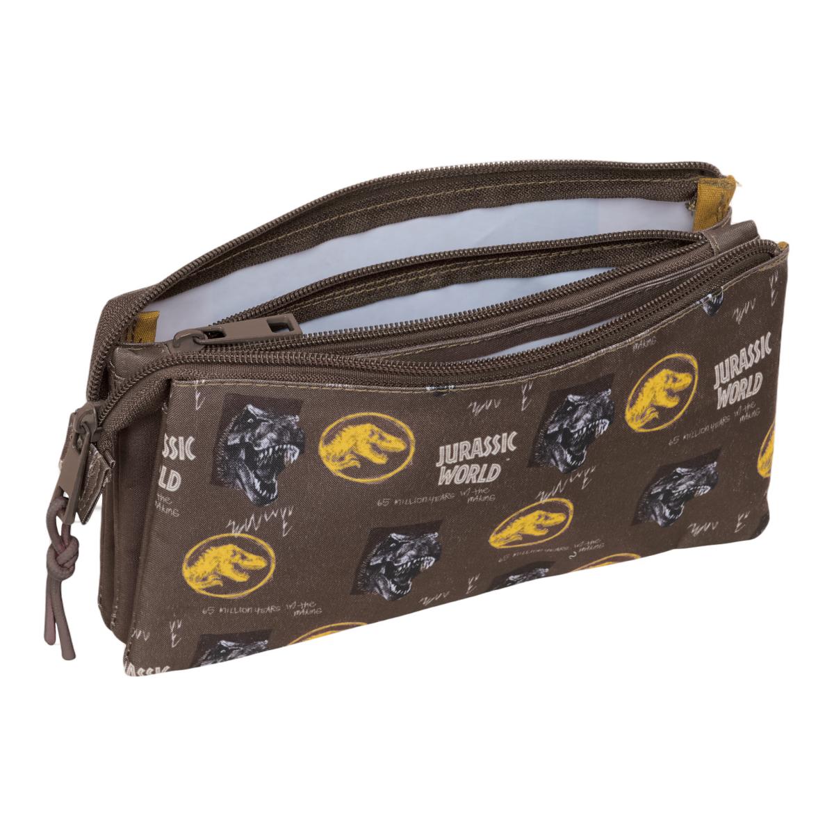 Portatodo triple Jurassic World Safta marron Marrón-3