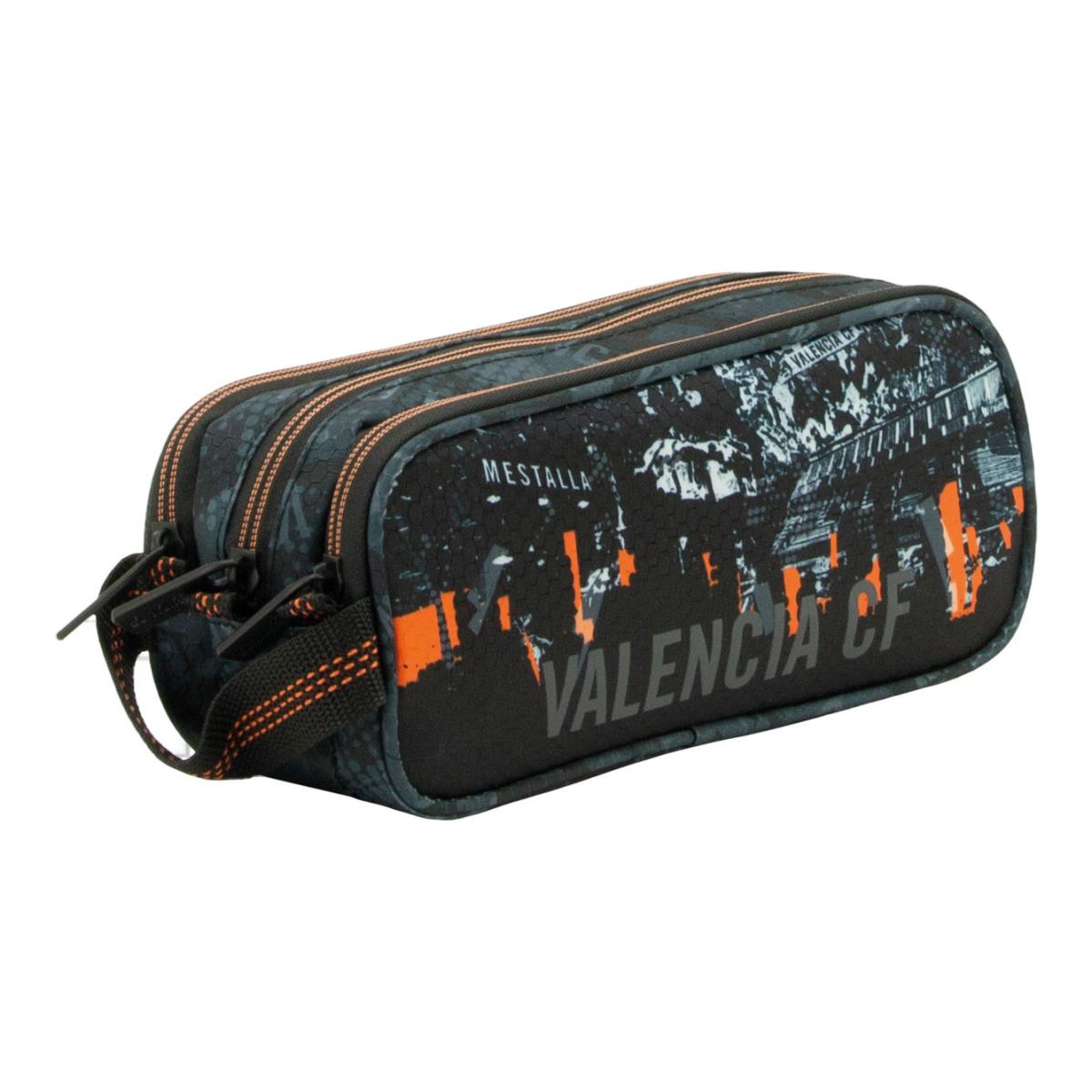 Imagem 0 de Estojo Triplo corpo com Grande Capacidade 2026 Valencia CF Sportandem Preto e Laranja