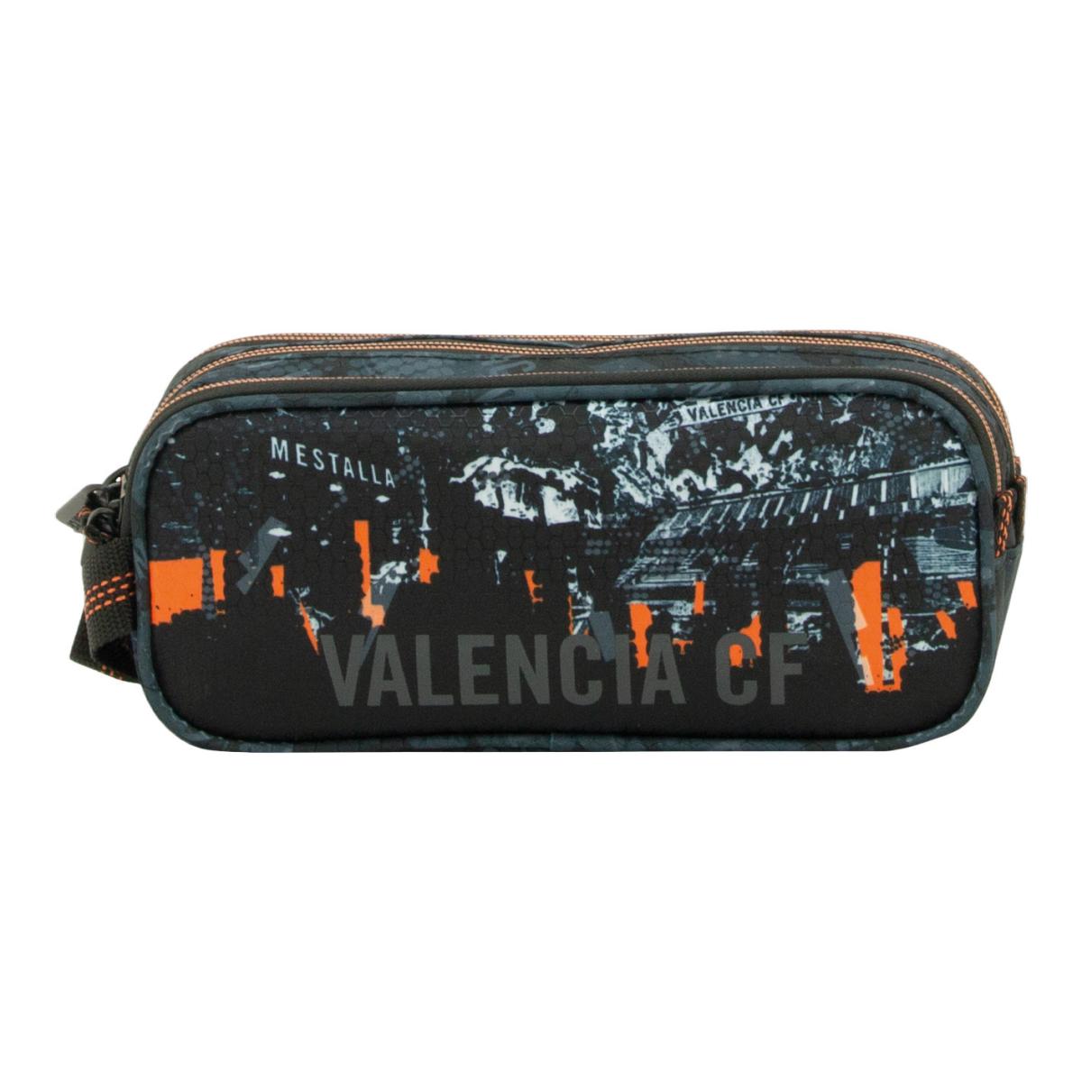Portatodo triple cuerpo con gran capacidad 2026 Valencia CF Sportandem negra y naranja Negro / Naranja-4