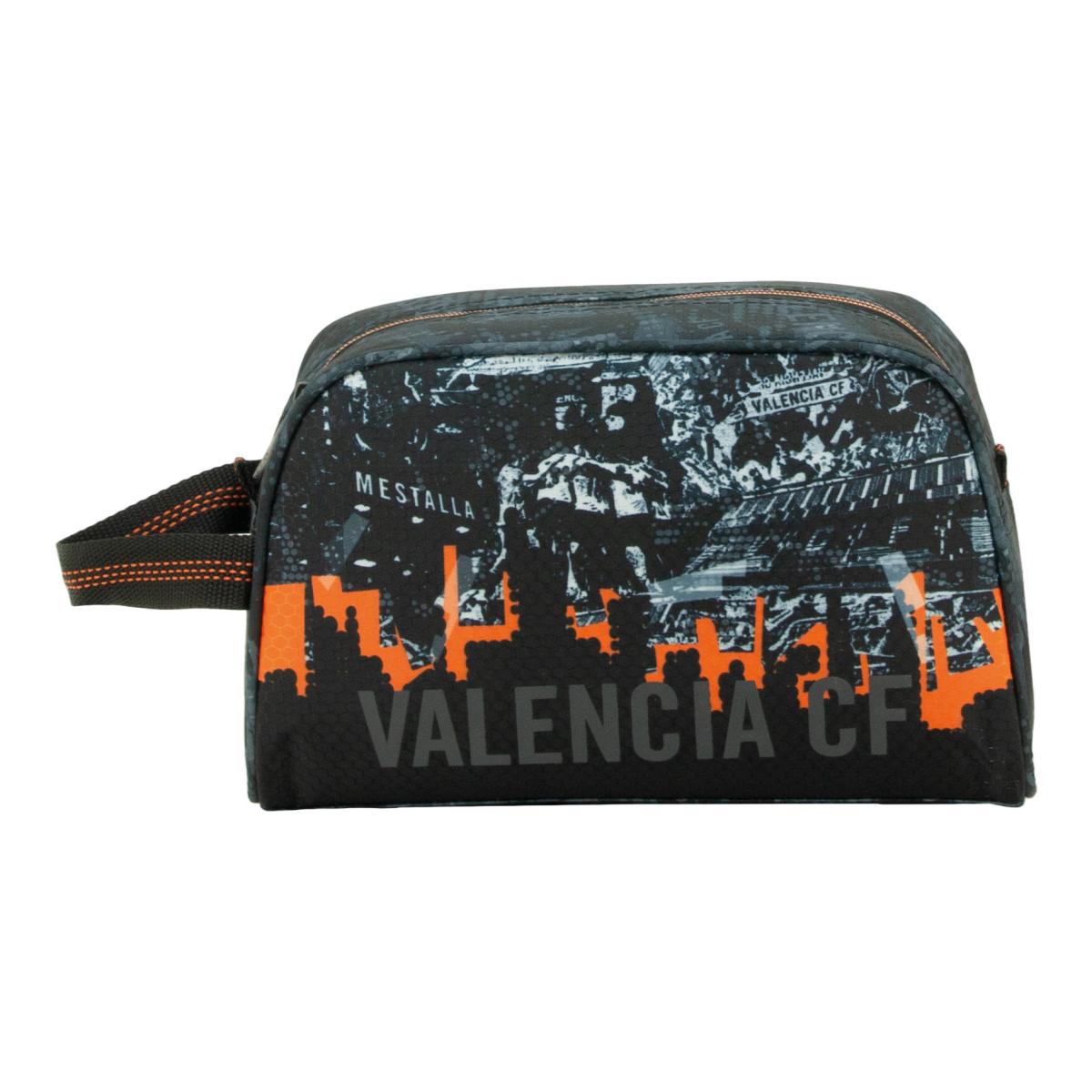 Necessaire viagem Adaptavel a Carro com Compartimento Grande 2026 Valencia CF Sportandem Preto e Laranja Preto / Laranja-4
