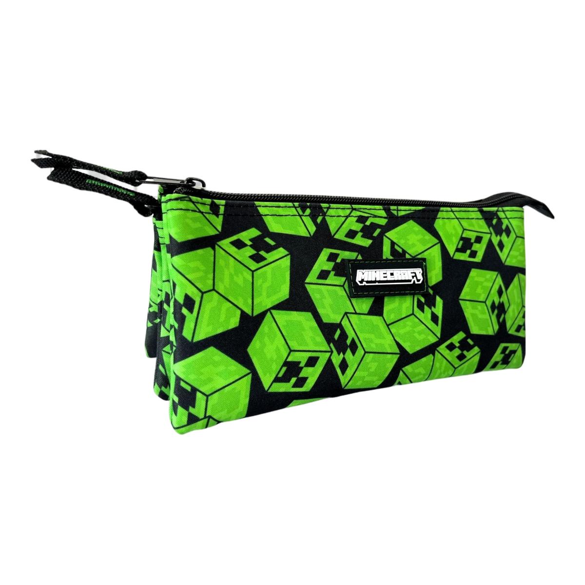 Estojo Triplo MINECRAT CUBOS Toybags VERDE Verde-3