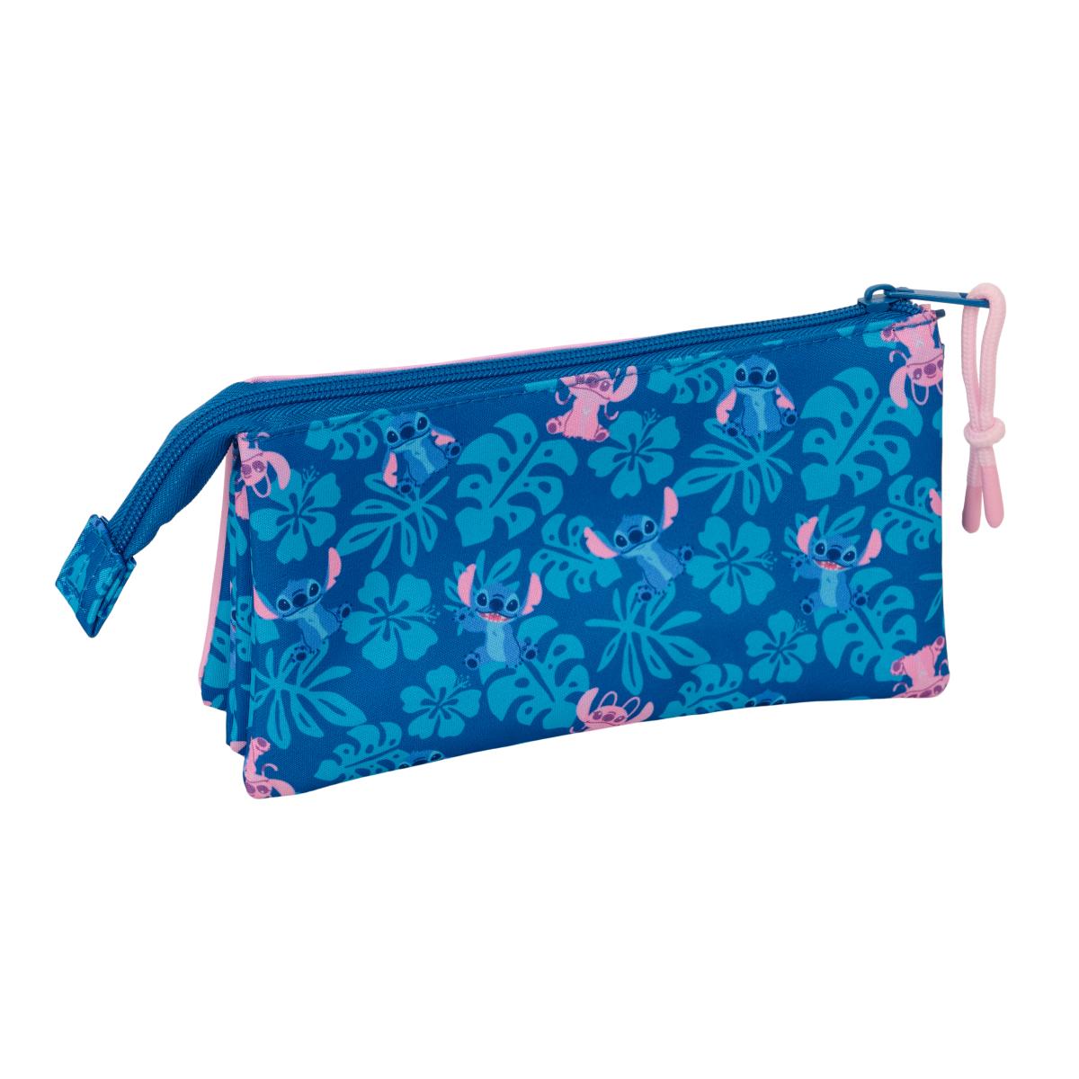 Estojo Triplo Stitch Safta - Azul Marinho Azul-marinho-2