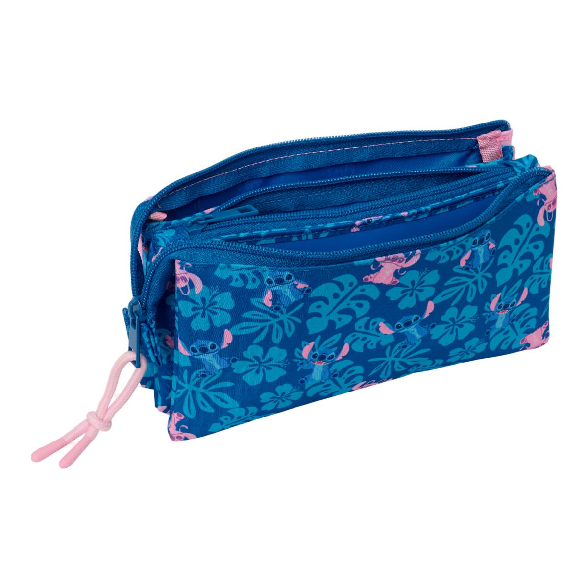 Estojo Triplo Stitch Safta - Azul Marinho Azul-marinho-3