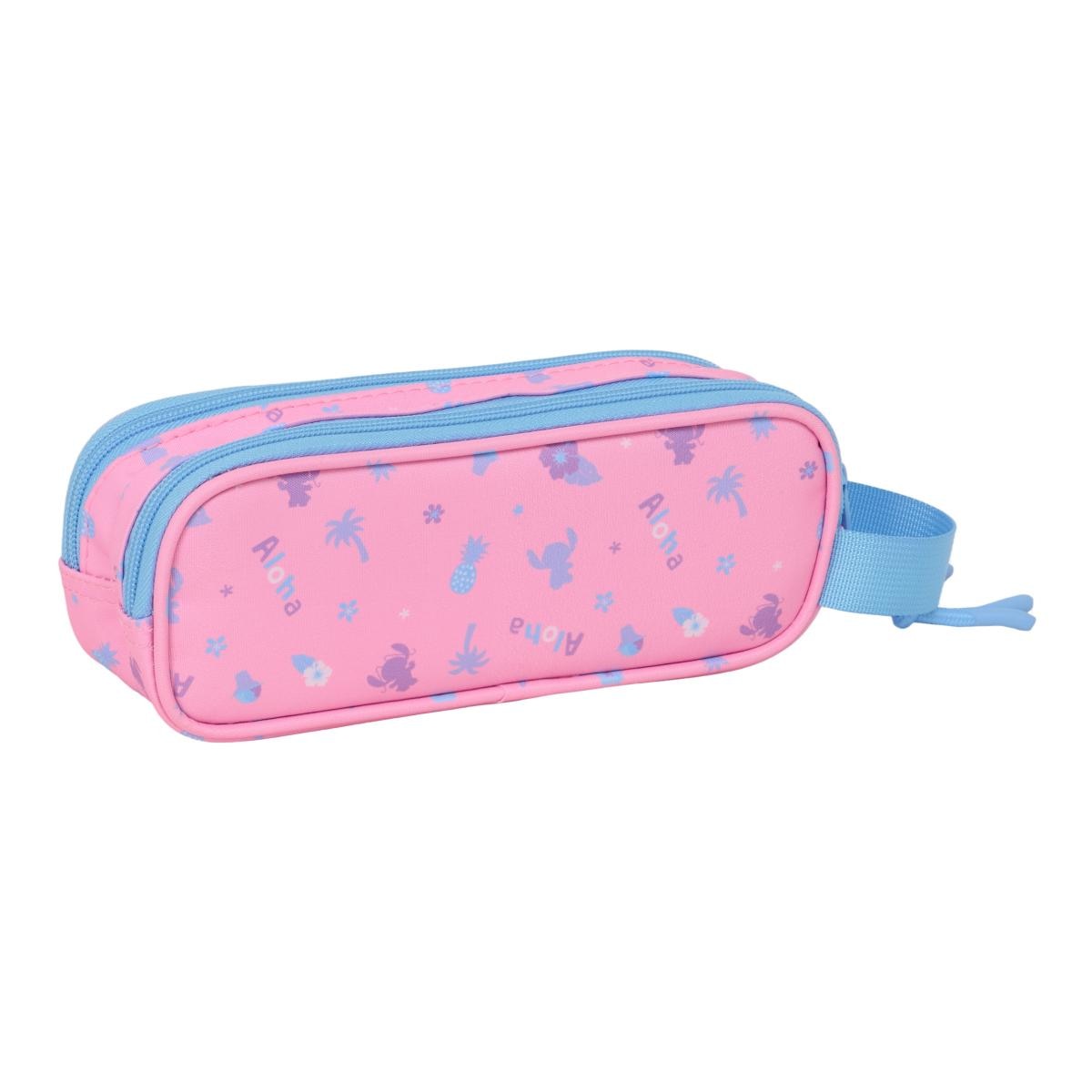 Estojo Duplo Stitch Safta - Rosa Claro Rosa-claro-2