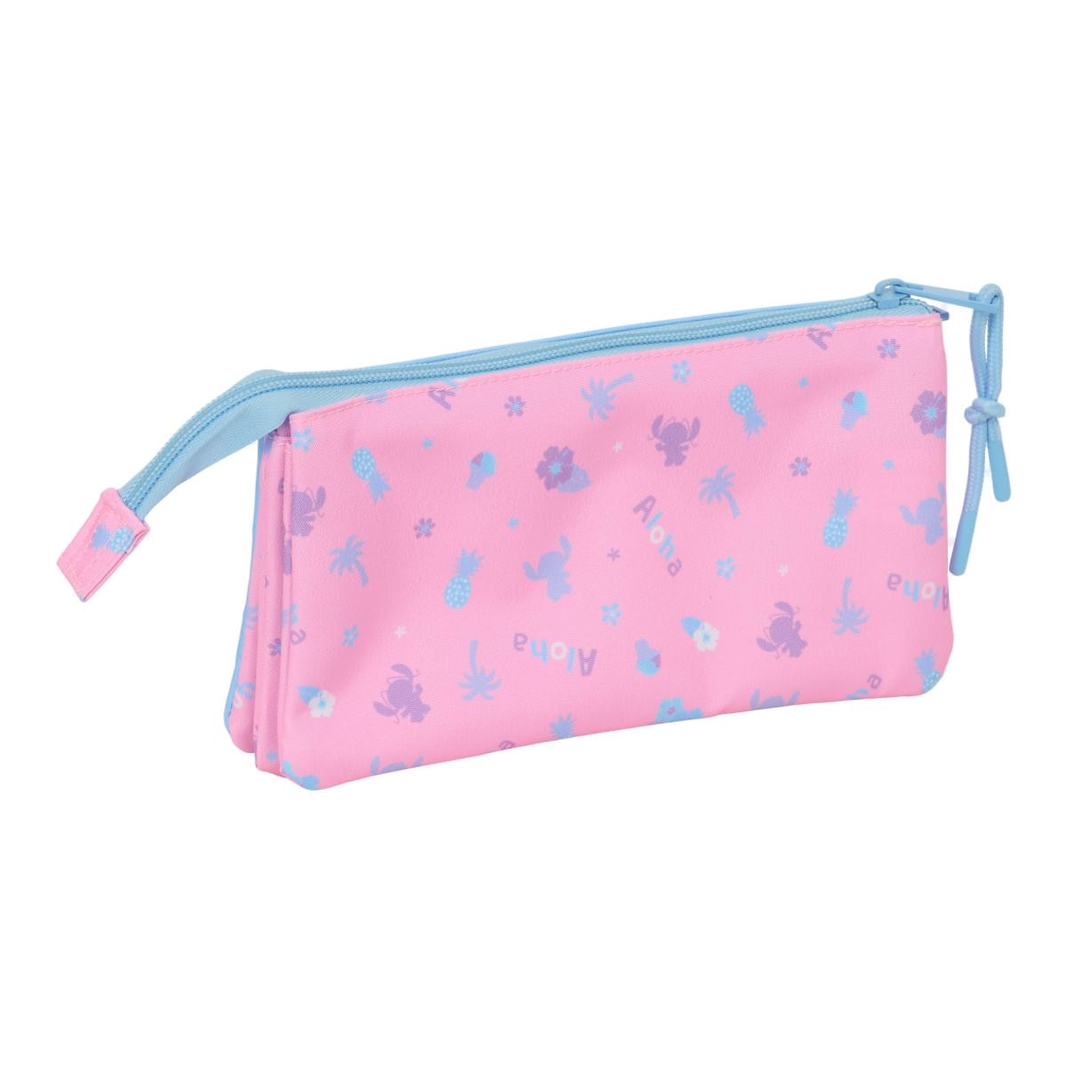Estojo Triplo Stitch Safta - Rosa Claro Rosa-claro-2