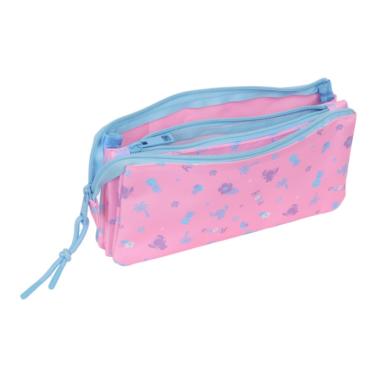 Estojo Triplo Stitch Safta - Rosa Claro Rosa-claro-3