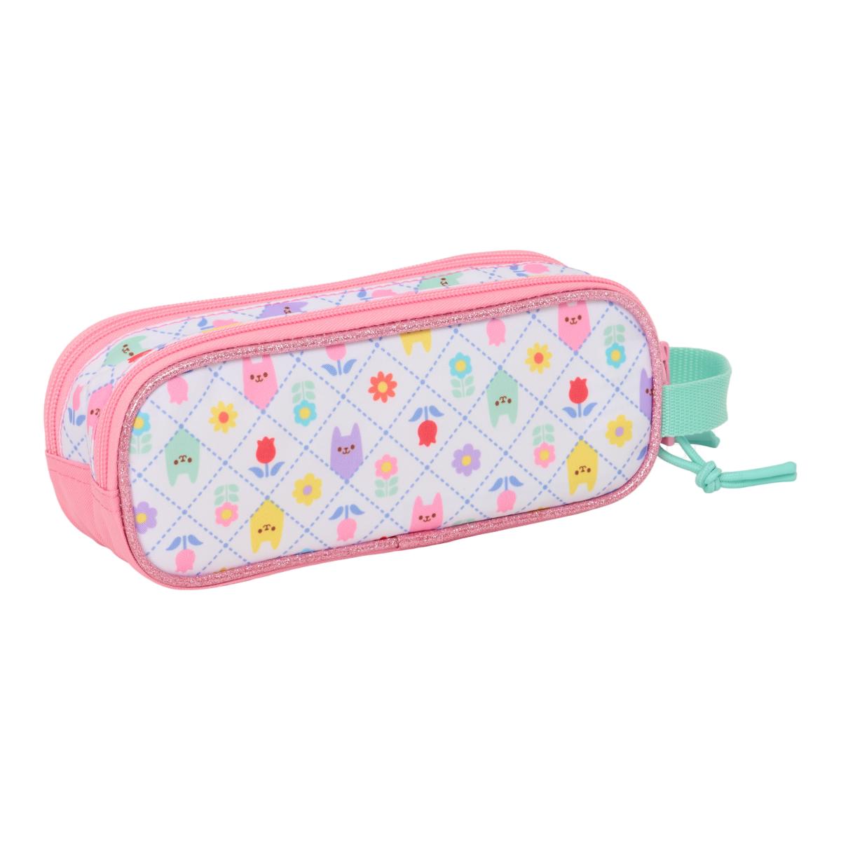 Estojo Duplo Gabby's Dollhouse Safta - Rosa e Branco Rosa / Branco-2
