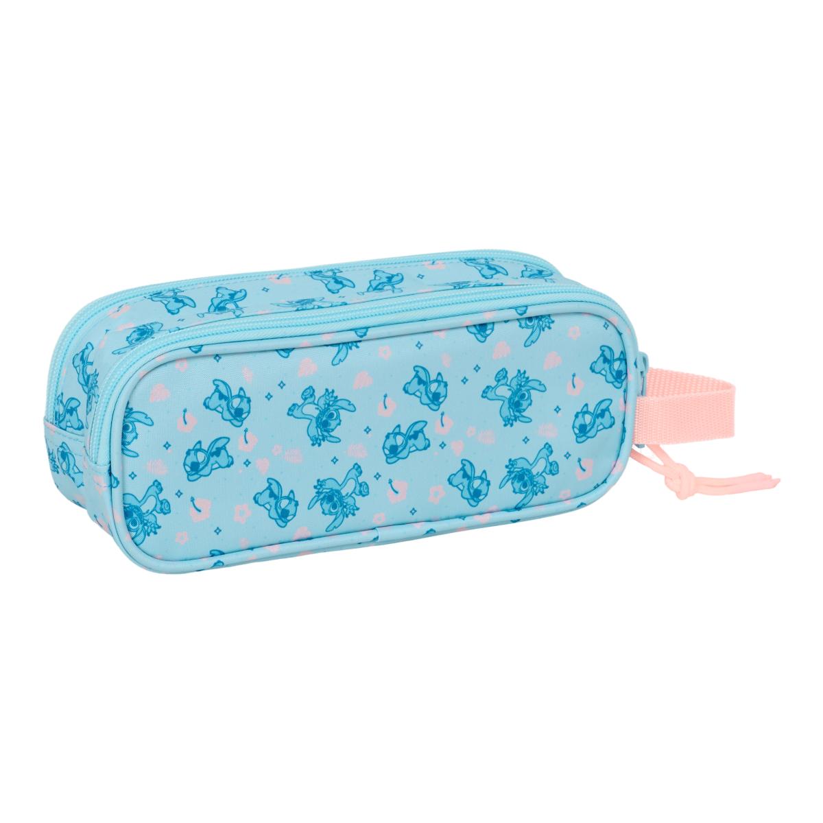 Estojo Duplo Stitch Safta - Azul Claro e Rosa Claro Azul-claro-2