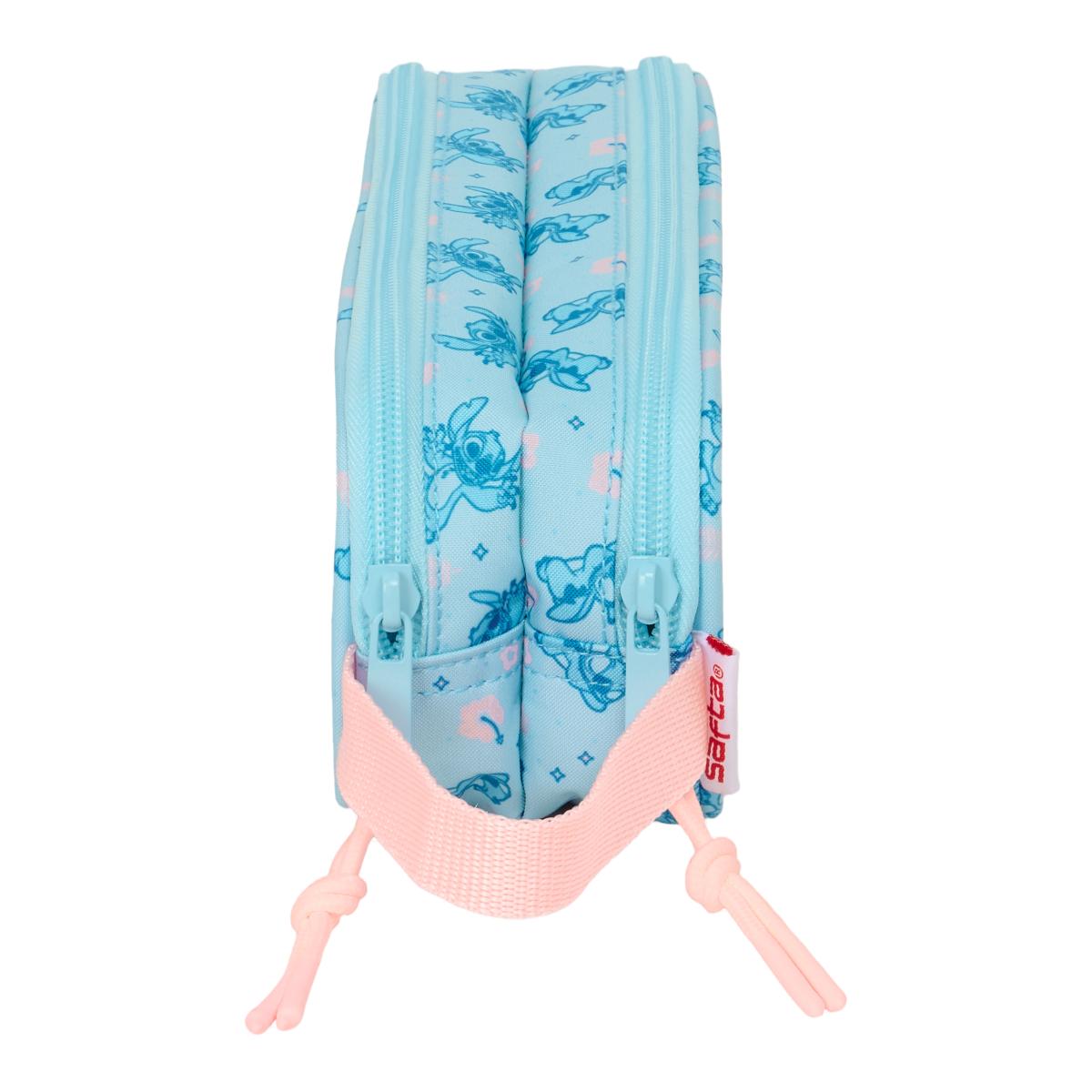 Estojo Duplo Stitch Safta - Azul Claro e Rosa Claro Azul-claro-3