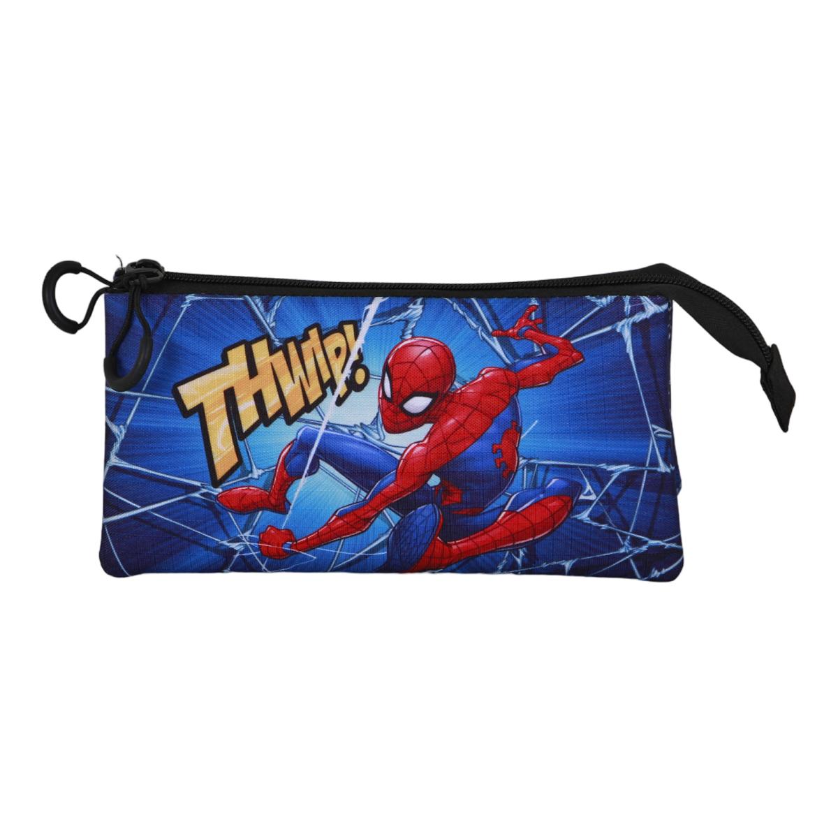 Estojo Triplo Spiderman Skills Marvel Karactermania - Preto Preto-2