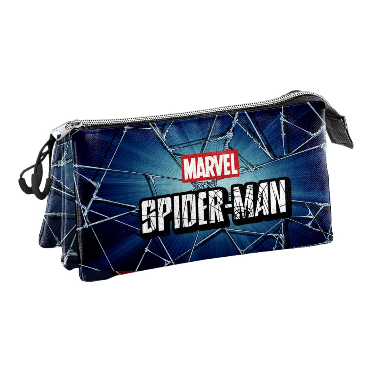 Estojo Triplo Spiderman Skills Marvel Karactermania - Preto Preto-3