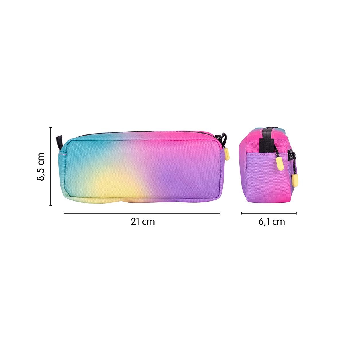 Estojo Retangular 2 Fechos de Correr Coleção Sunset Rosa / Preto-3