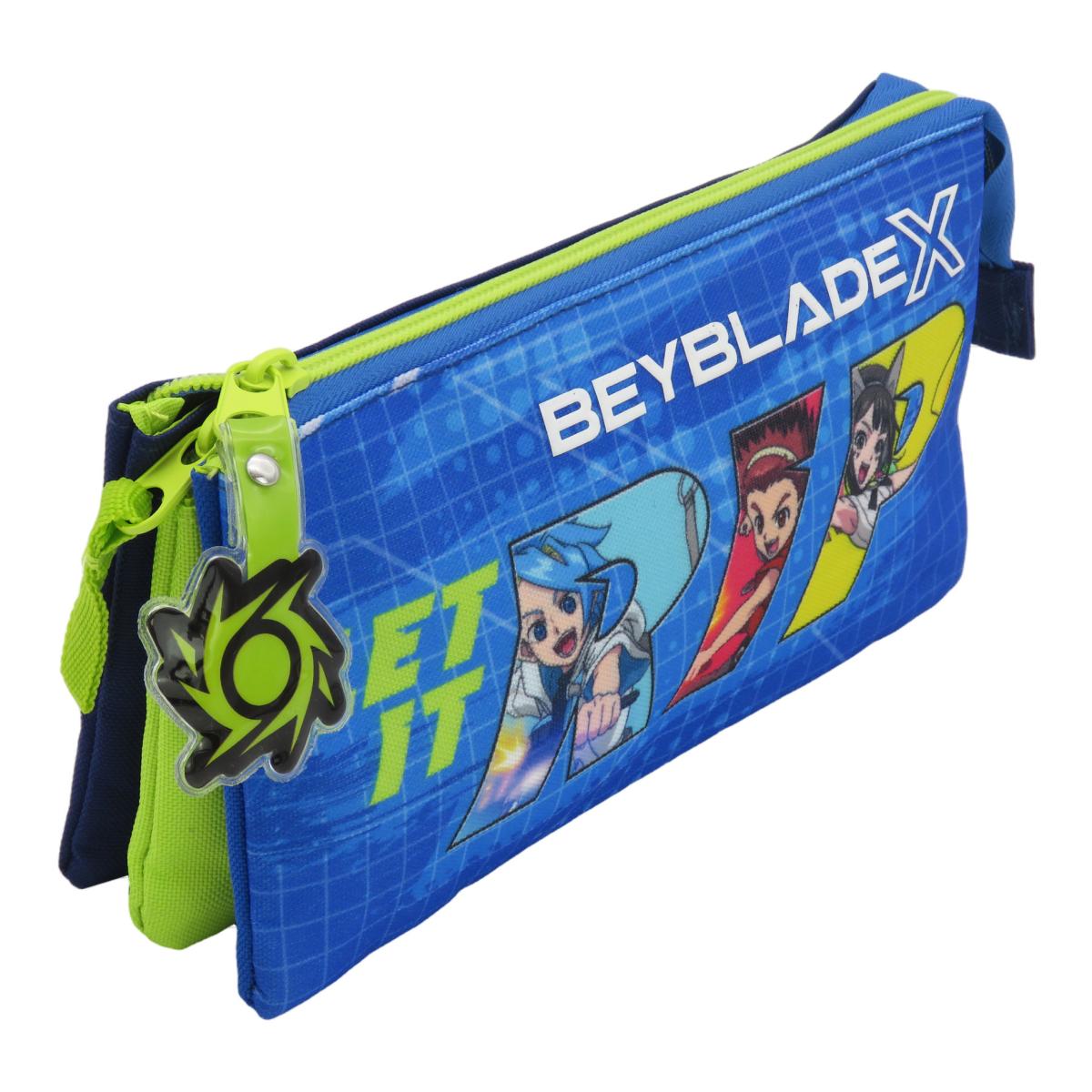 Estojo Triplo com 5 Compartimentos Beyblade CyP Brands - Azul Multicolor Azul / Multicolor-2