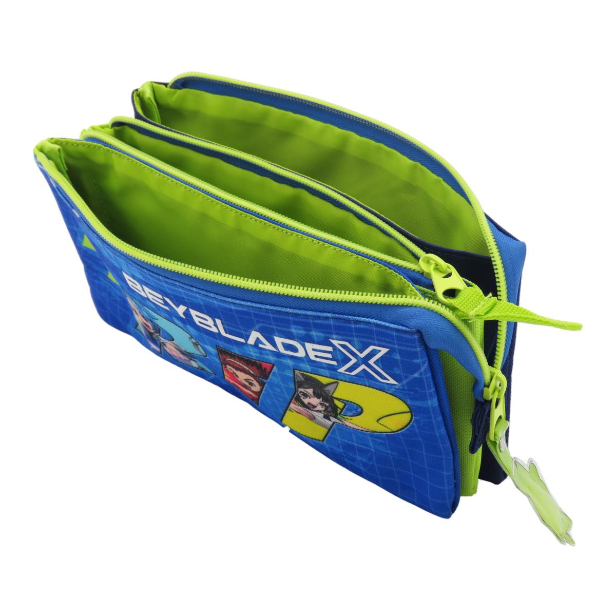 Estojo Triplo com 5 Compartimentos Beyblade CyP Brands - Azul Multicolor Azul / Multicolor-5