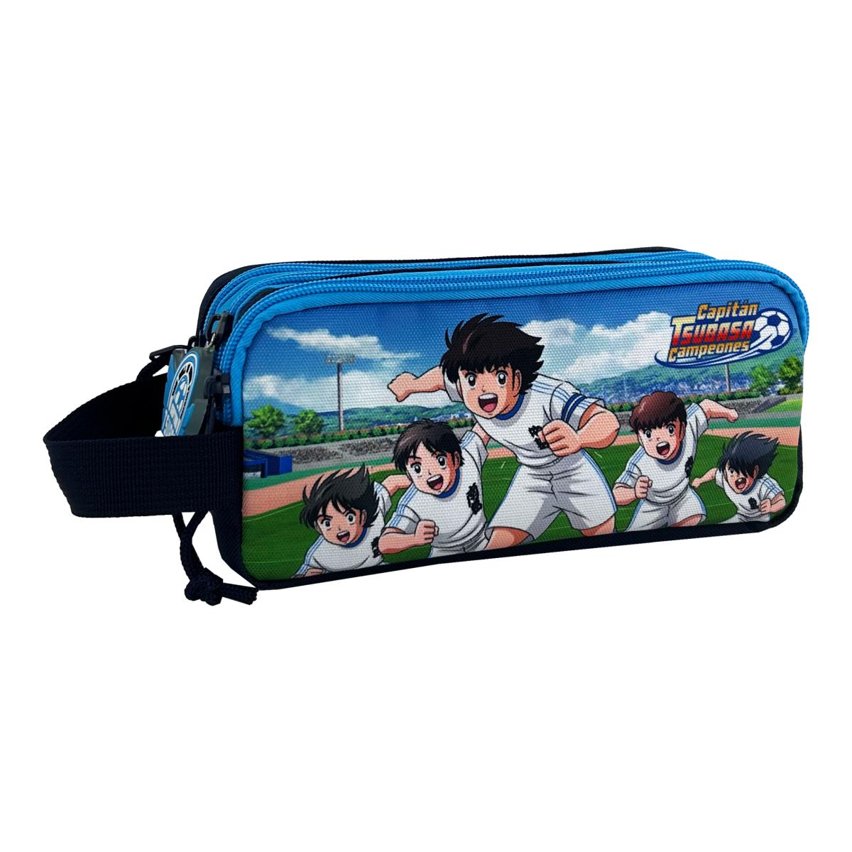 Imagem 0 de Estojo Triplo Capitão Tsubasa CyP Brands Azul Multicolor