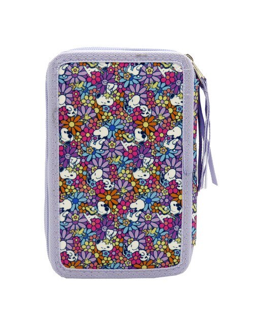 Estojo 3 niveis Snoopy CyP Brands lilás multicolorido Lilás/Multicolor-4