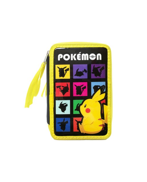 Estojo 3 niveis Pokémon CyP Brands preto multicolor Preto / Multicolor-1