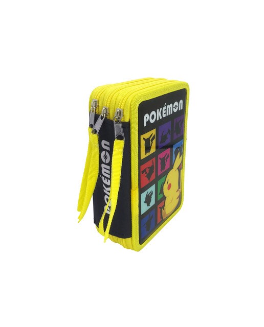 Estojo 3 niveis Pokémon CyP Brands preto multicolor Preto / Multicolor-3