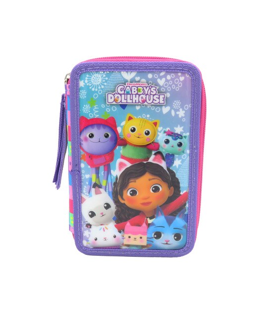 Estojo 3 niveis Gabby´s Dollhouse CyP Brands fúcsia multicolorido Multicolor-1