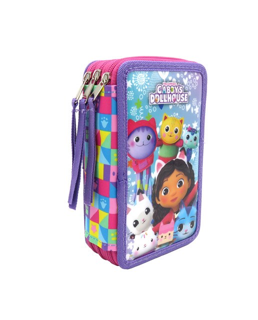 Estojo 3 niveis Gabby´s Dollhouse CyP Brands fúcsia multicolorido Multicolor-2