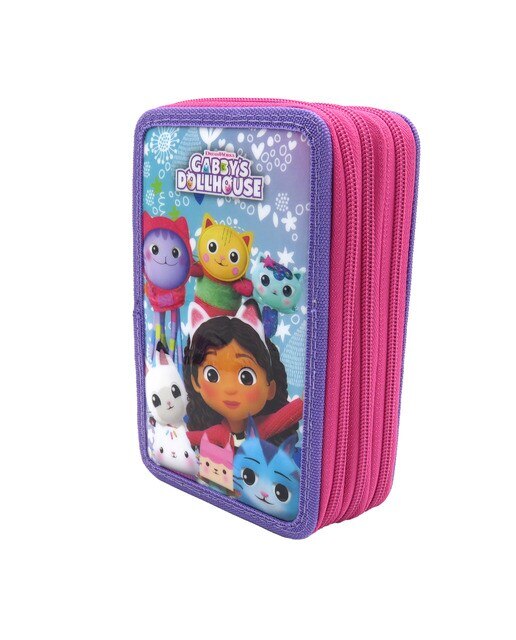 Estojo 3 niveis Gabby´s Dollhouse CyP Brands fúcsia multicolorido Multicolor-5